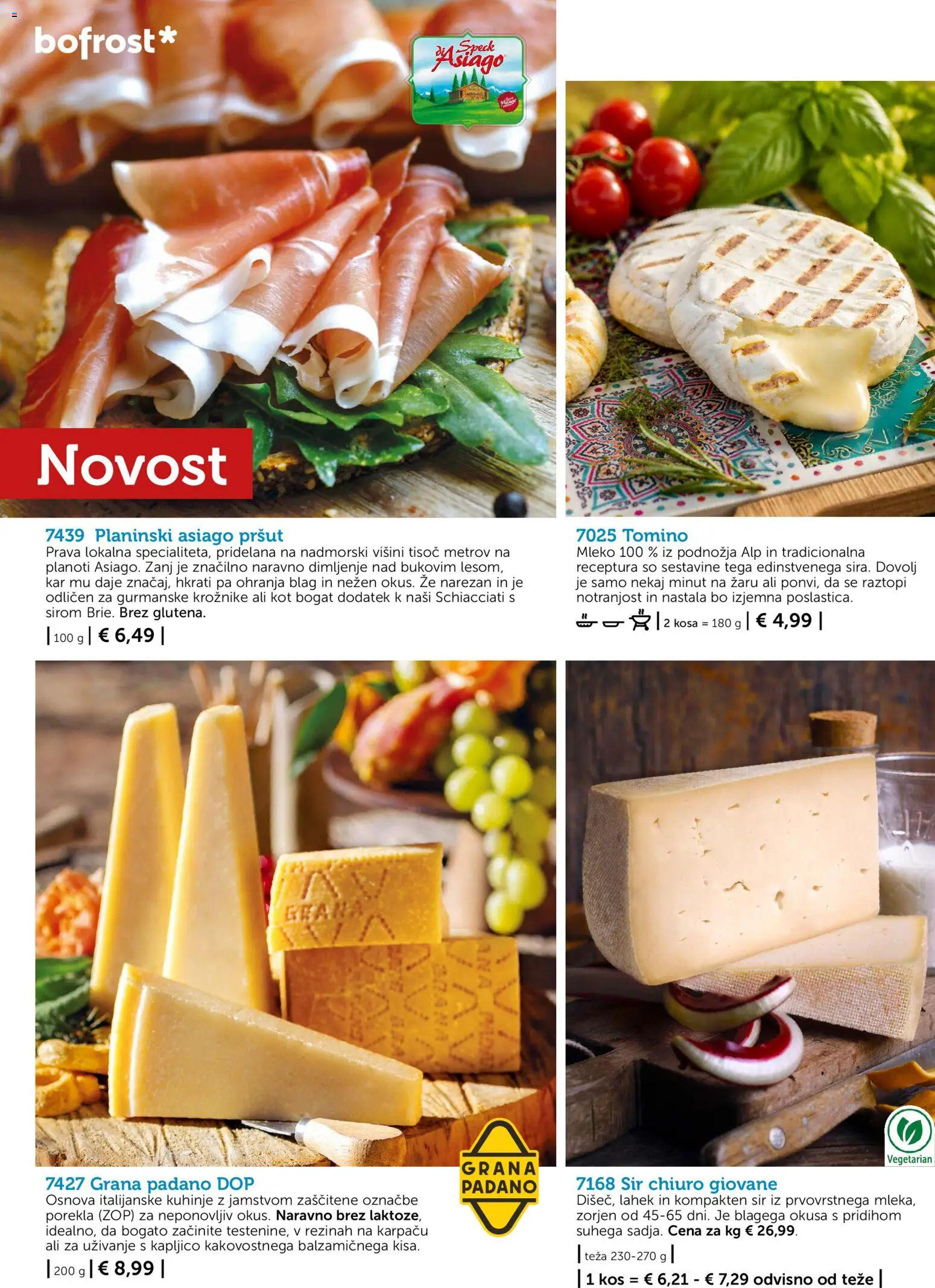Novi Bofrost katalog ponudbe – veljaven od 01.10.2026 | Stran: 88 | Izdelki: Pršut, Teza, Kos, Mleko