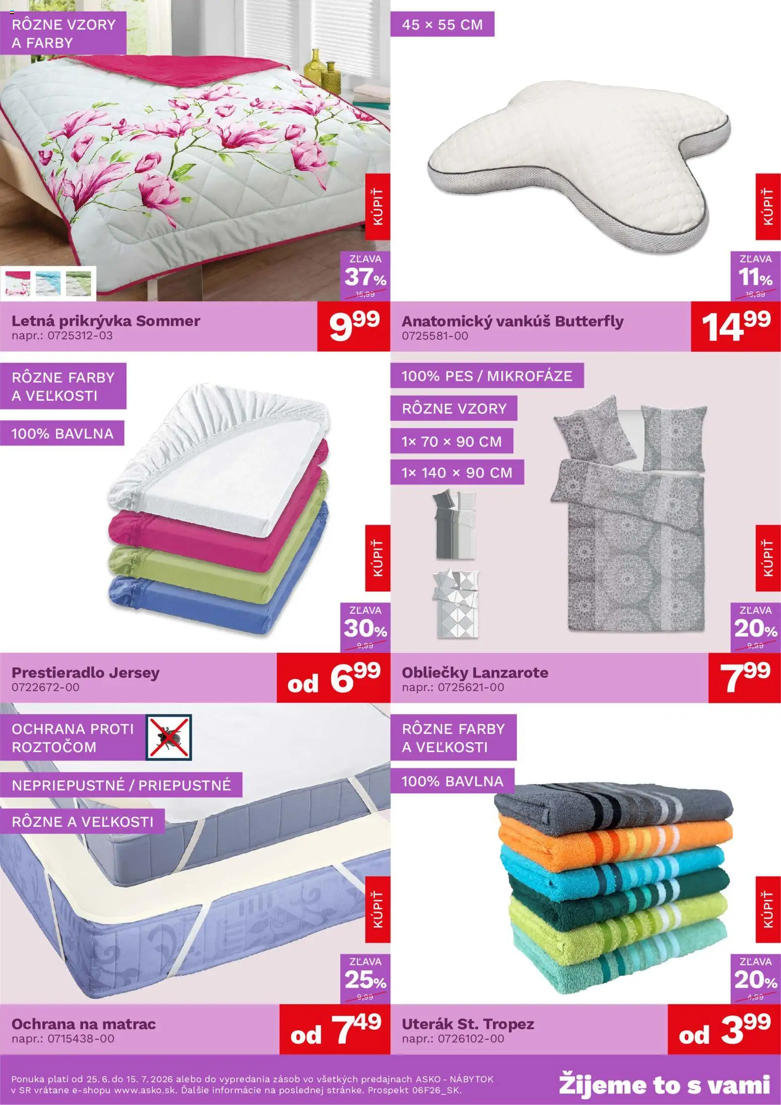 Nové ASKO nábytok akcie – leták je platný od 25.06.2026 | Strana: 3 | Produkty: Nábytok, Matrac, Obliečky, Vankúš