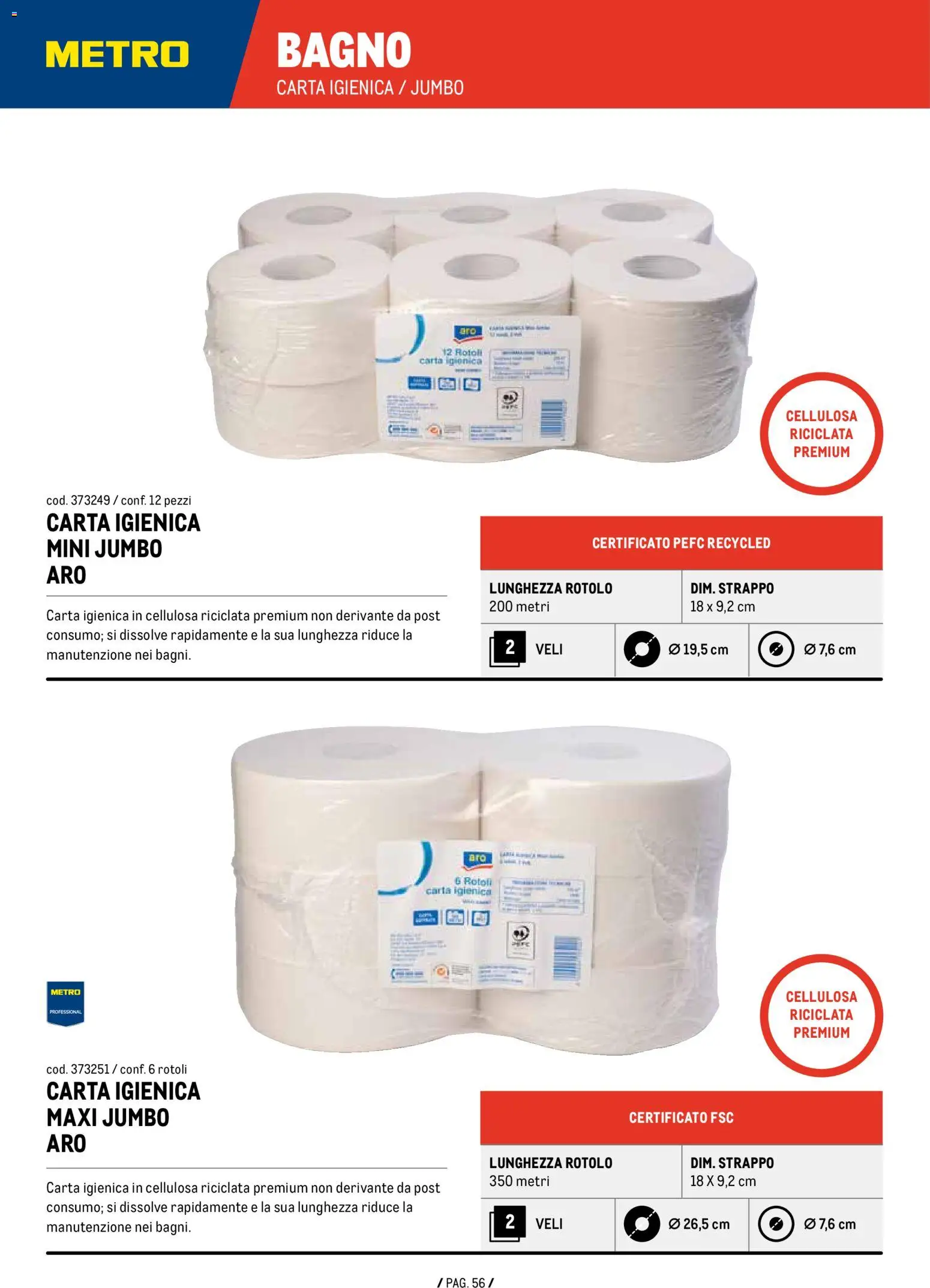 Volantino Metro del 07.01.2026 | Pagina: 56 | Prodotti: Carta igienica, Bagno