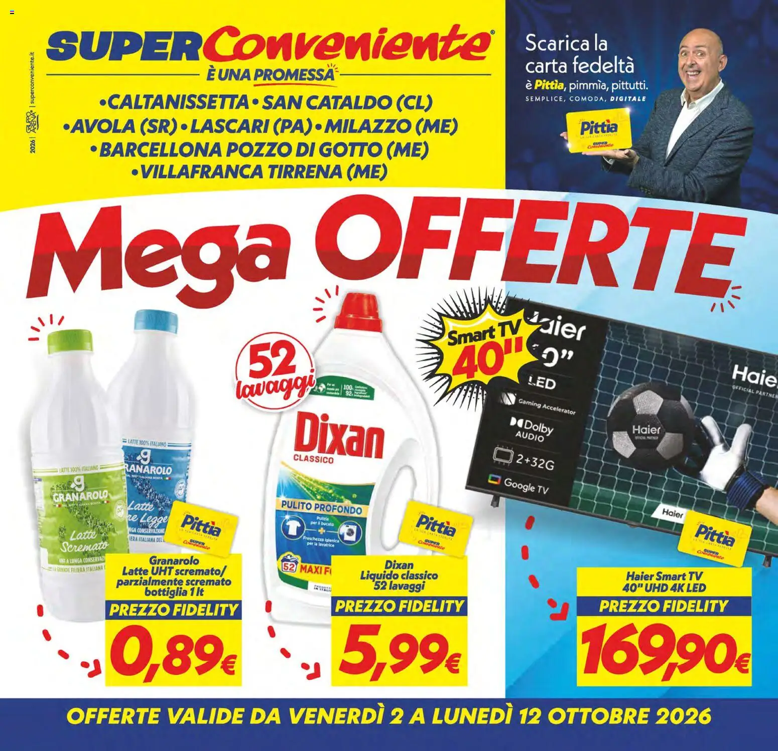 Volantino SuperConveniente del 02/10/2026 | Pagina: 1 | Prodotti: Latte, TV, Audio, Bottiglia