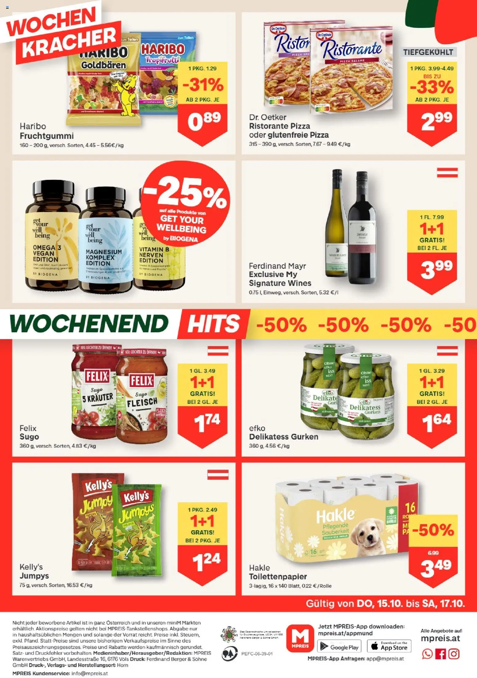 MPREIS Absam gültig ab 15.10.2026 | Seite: 12 | Produkte: Gurken, Mais, Pizza