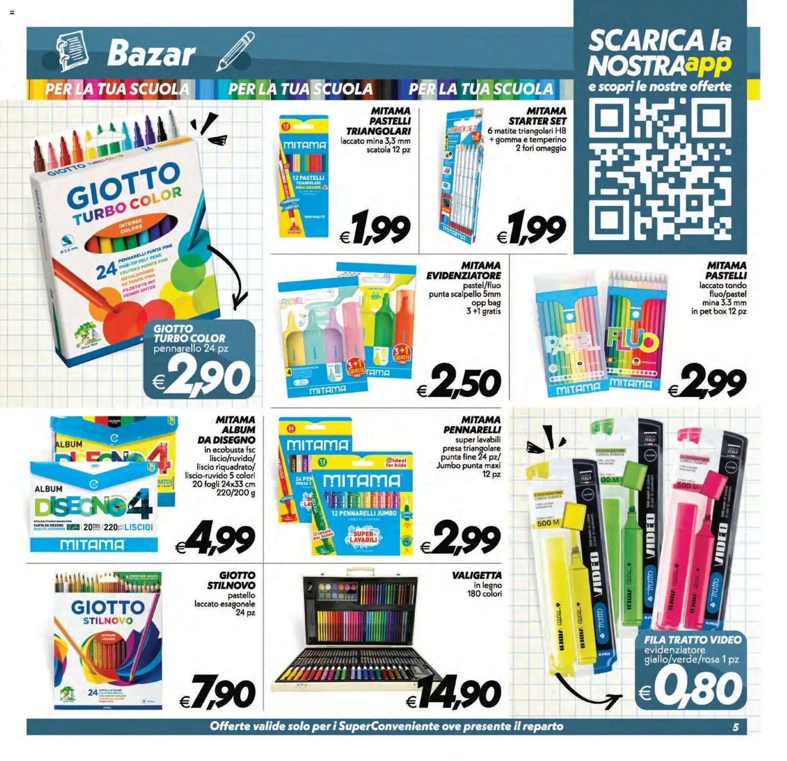 Volantino SuperConveniente del 01/09/2026 | Pagina: 30 | Prodotti: Video, Evidenziatore, Pennarelli, Presa