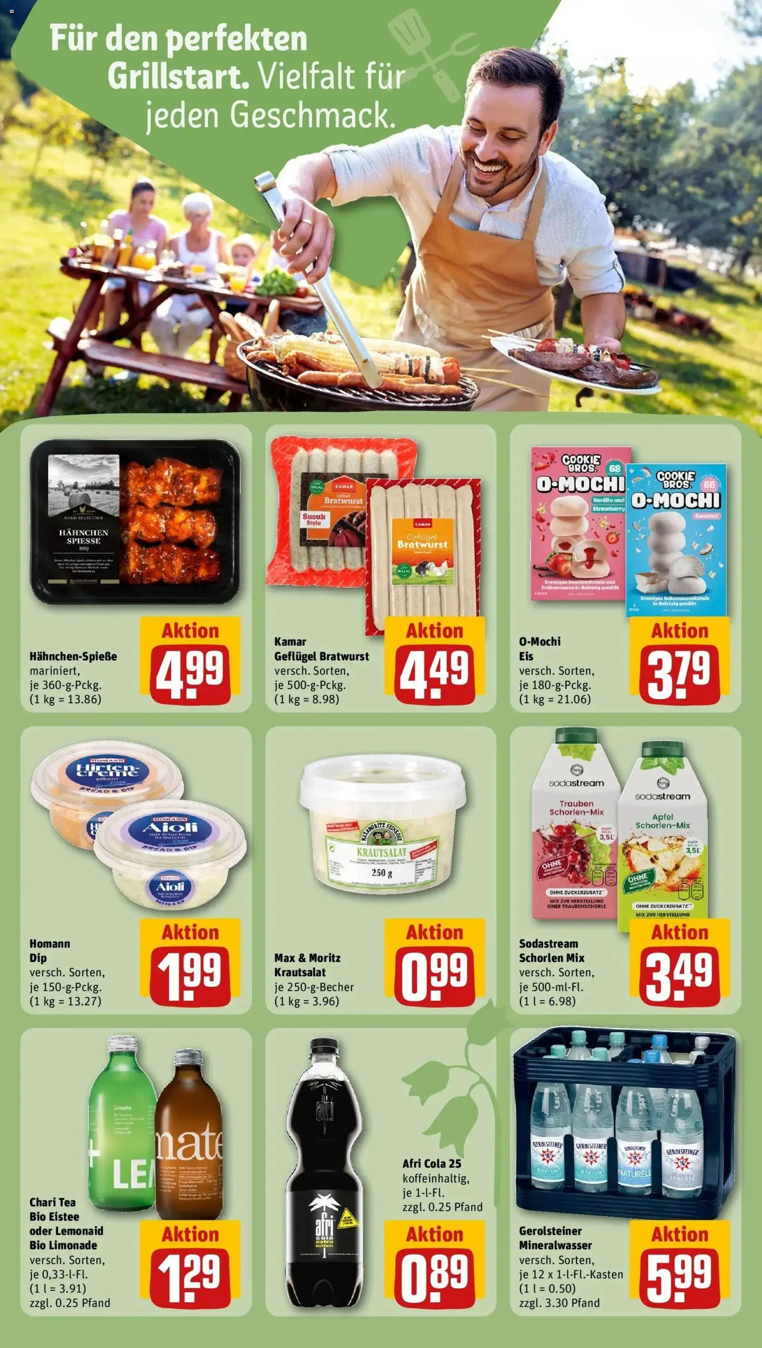 Rewe Prospekt Neuss / Allerheiligen	 – gültig ab 27.04.2026 | Seite: 16 | Produkte: Bratwurst, Äpfel, Spieße, Mochi