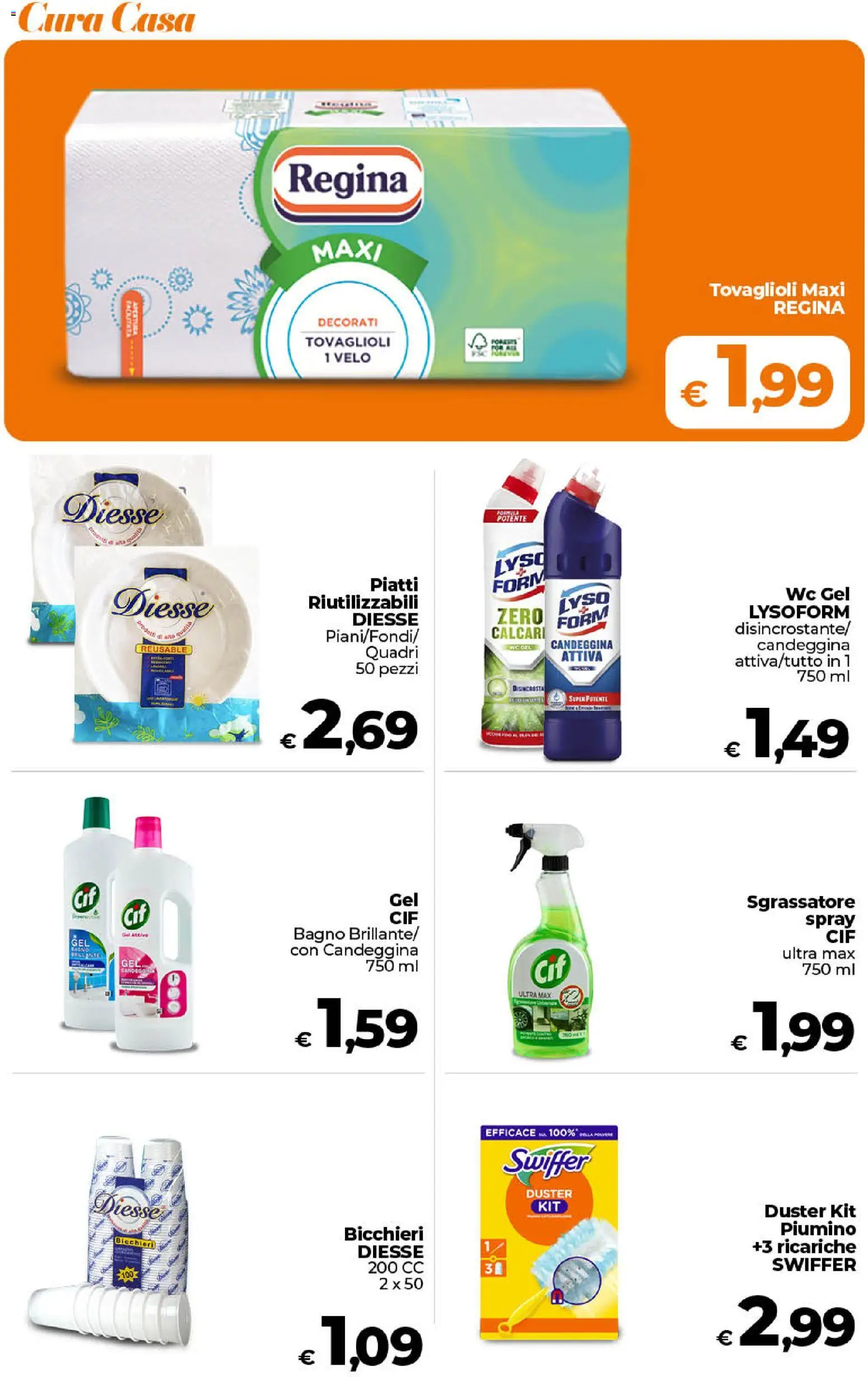 Volantino Ipercoop del 21/08/2026 | Pagina: 49 | Prodotti: Piatti, Candeggina, Sgrassatore, WC