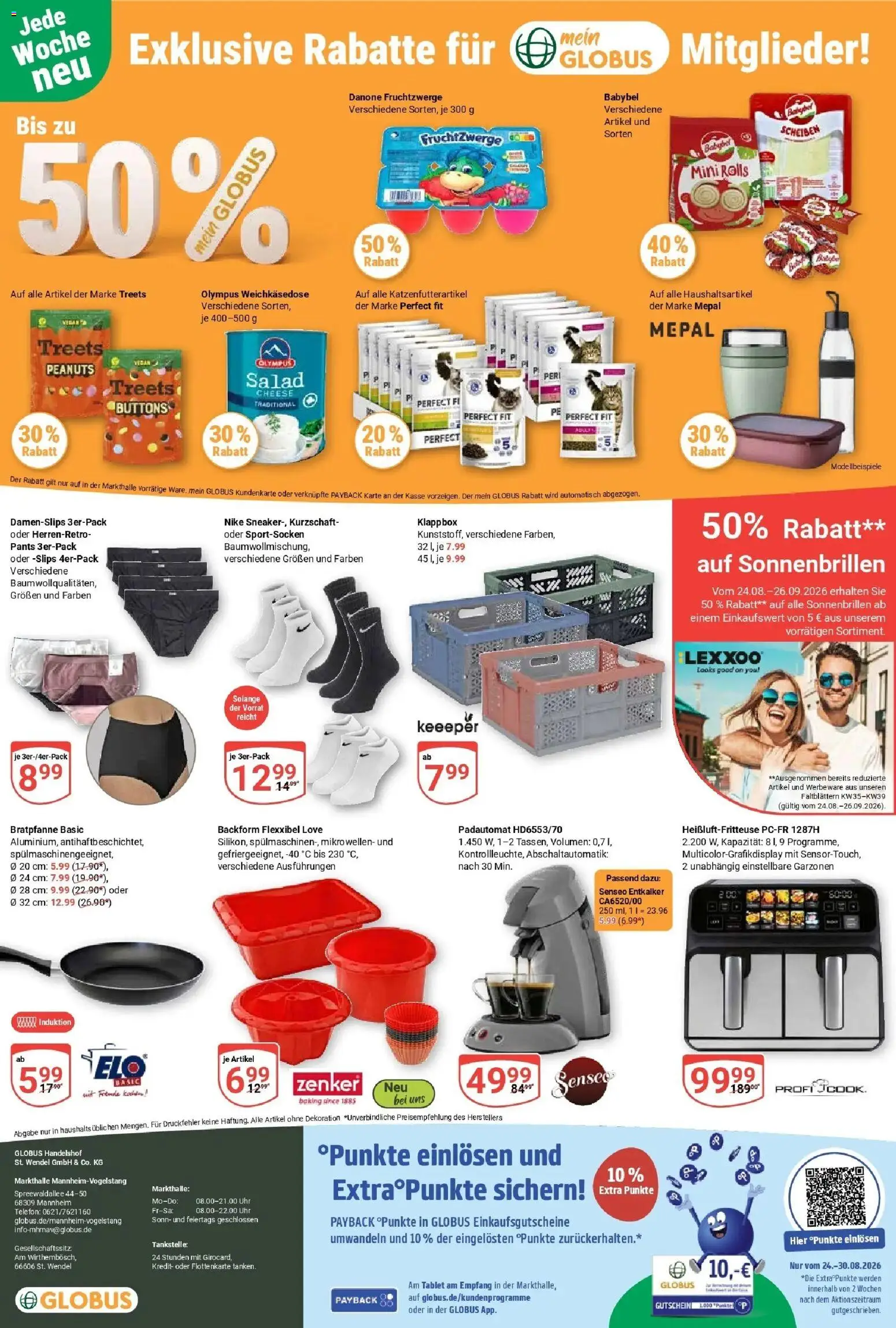 Globus Prospekt Mannheim (ab 24.08.2026) » Angebote online | Seite: 27 | Produkte: Babybel, Heißluftfritteuse, Uhr, Tablet