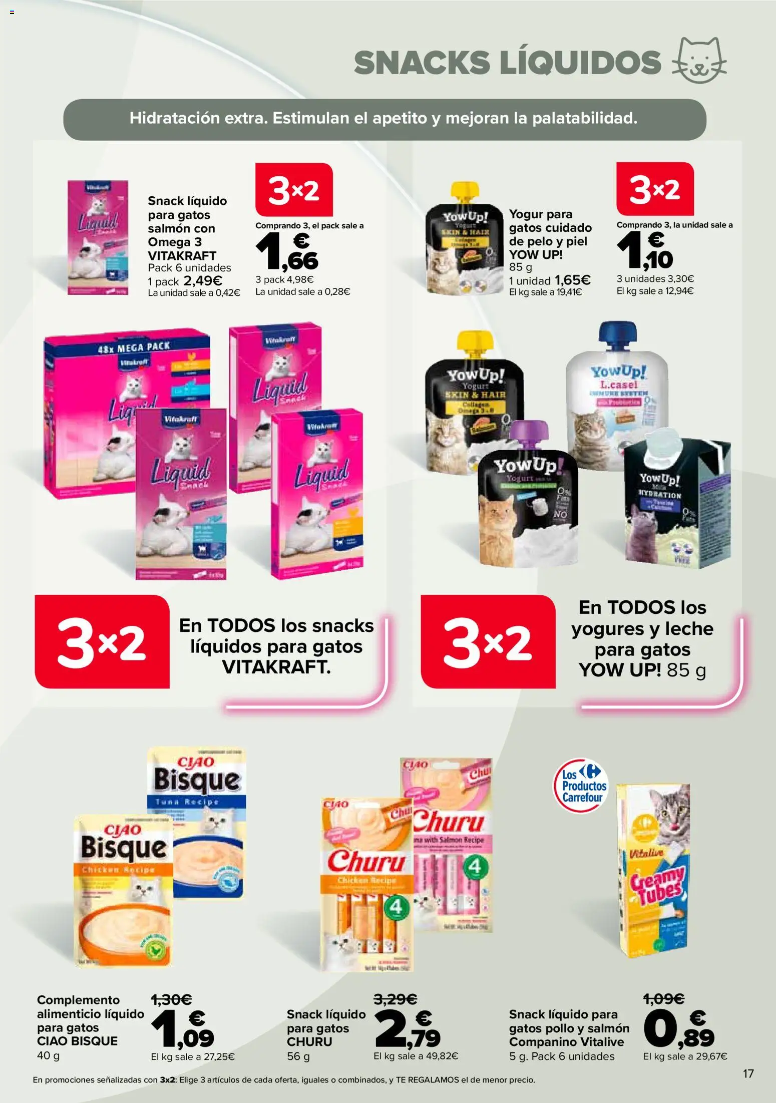 Carrefour Mascotas │ válido desde el 25/06/2026 | Página: 17 | Productos: Δοχείο φοντί, Leche, Yogur, Té