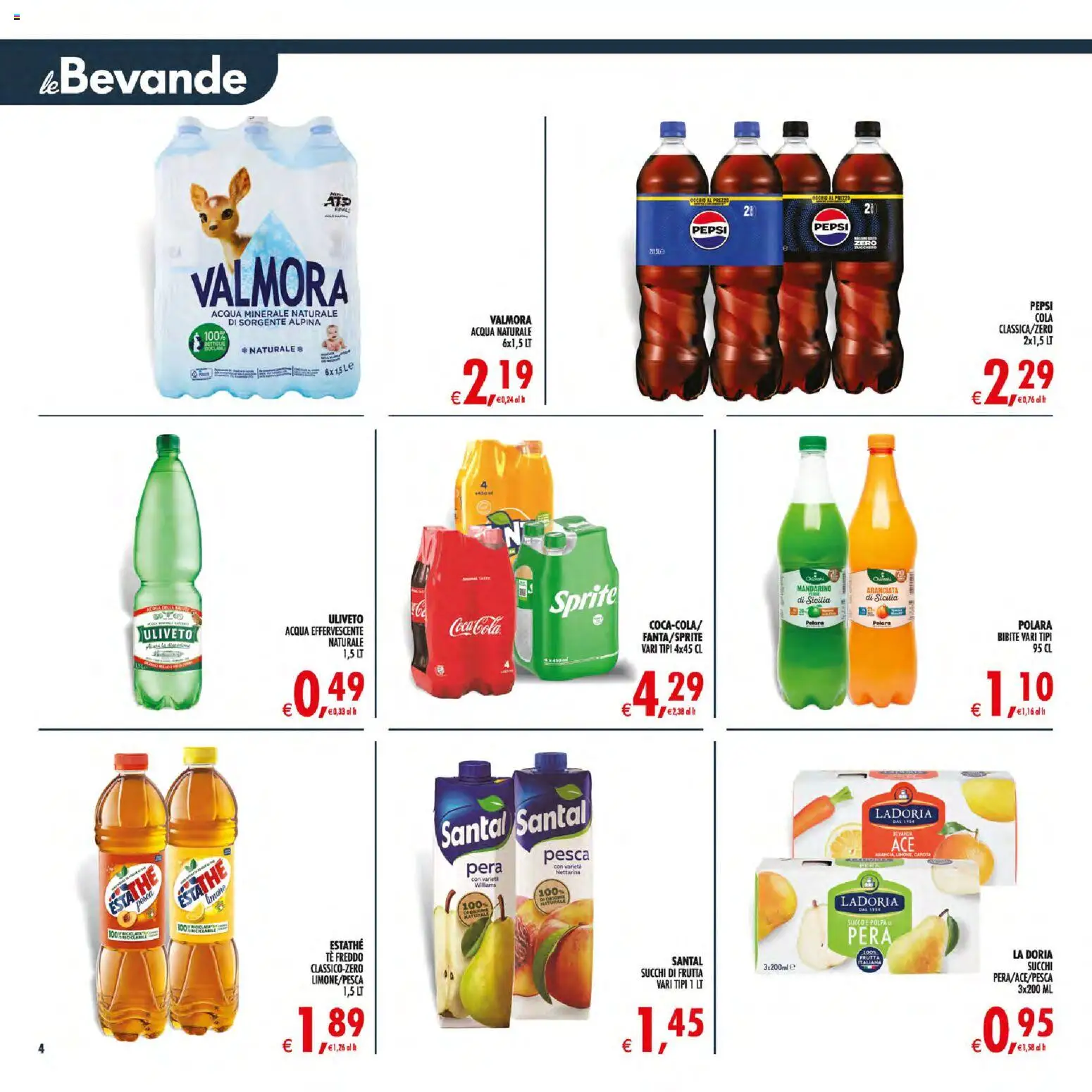 Volantino Decò del 21/07/2026 | Pagina: 4 | Prodotti: Succo, Frutta, Pera, Acqua naturale