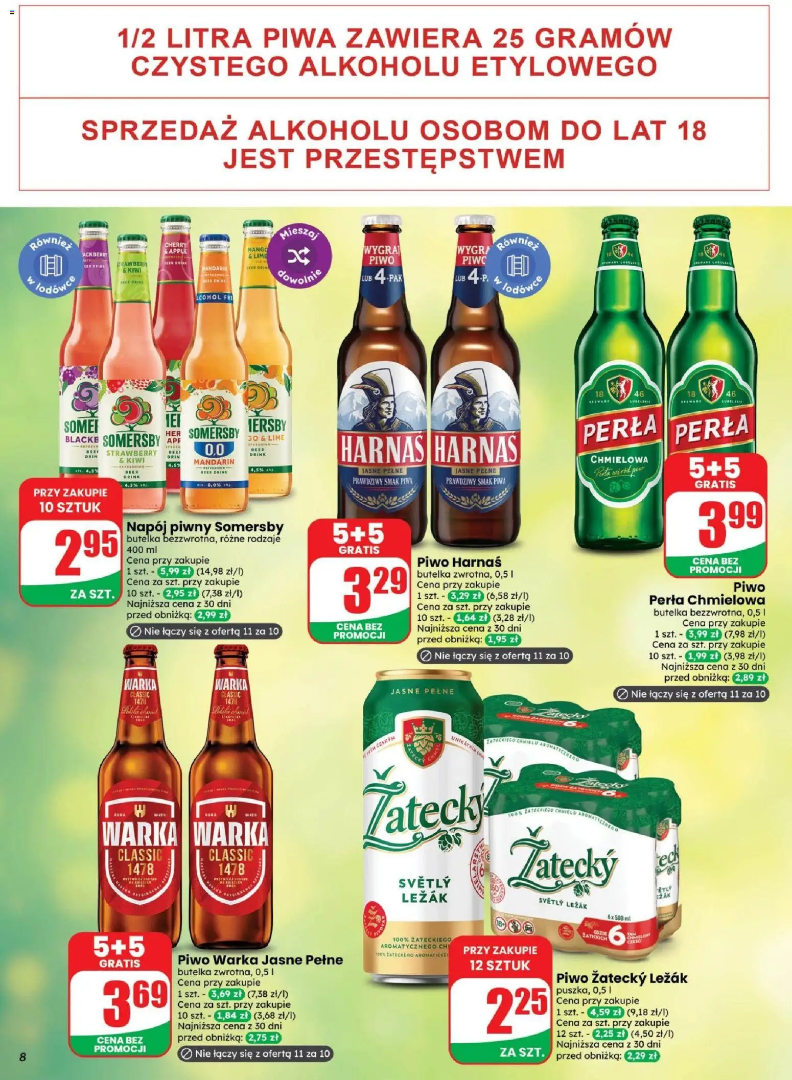Dino gazetka - Weekendowe Okazje od 14.08.2026 | Strona: 8 | Produkty: Warka, Piwo Harnaś, Harnaś, Kiwi