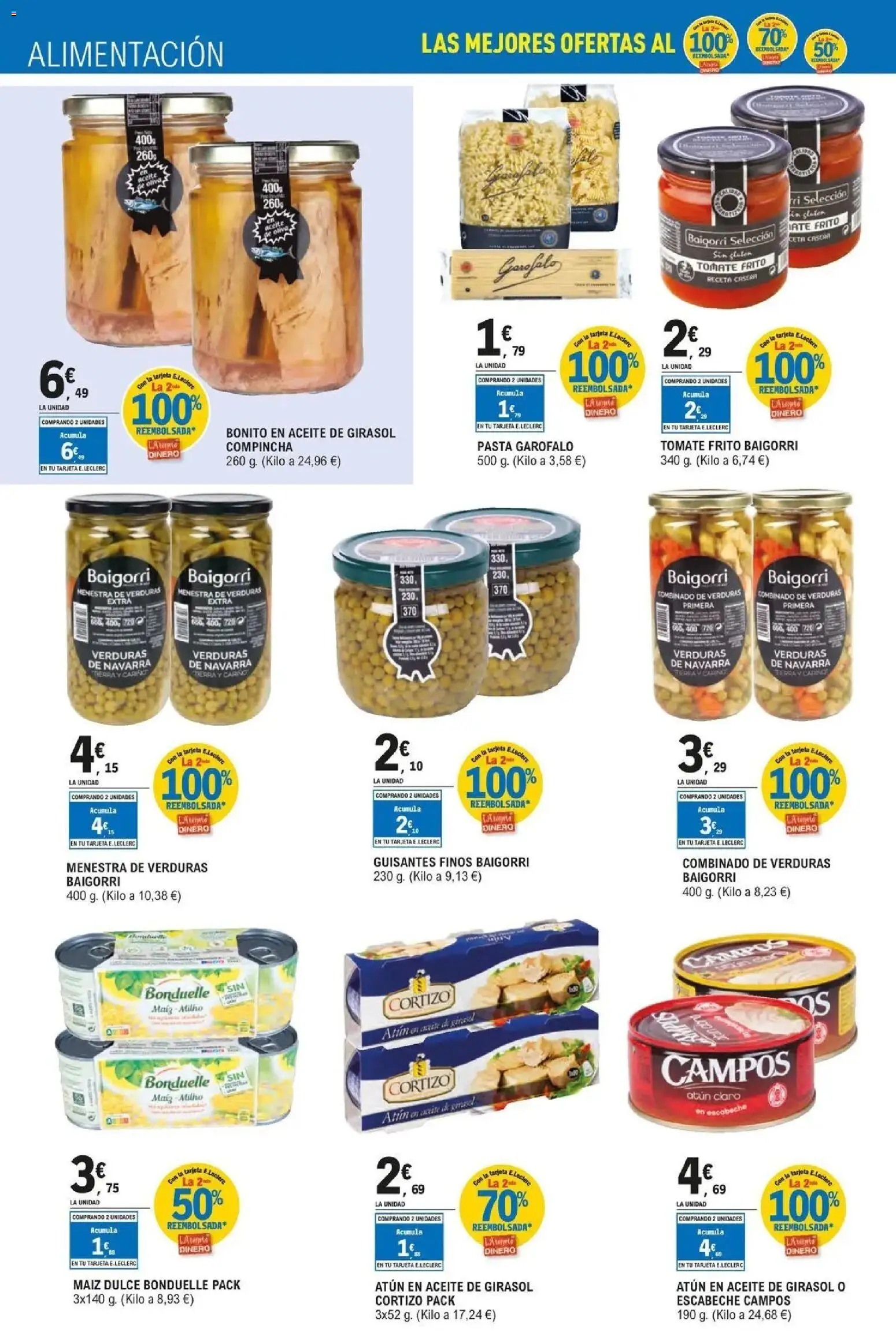 E.Leclerc Alianzas Locales 21/10/2026 - 07/11/2026 | Página: 22 | Productos: Maíz, Verduras, Aceite, Tomate