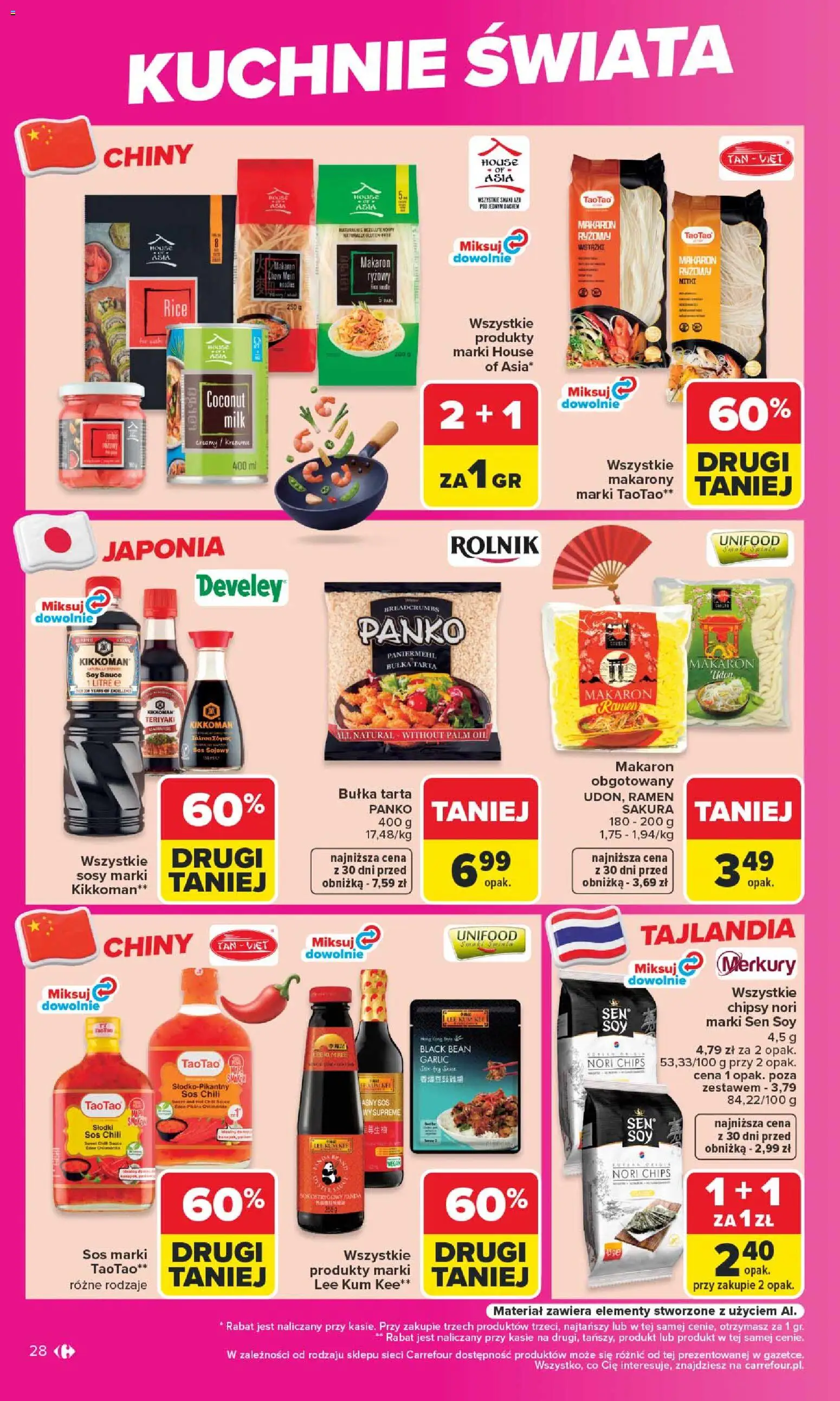 Carrefour gazetka - Warszawa od 24.08.2026 | Strona: 28 | Produkty: Bułka tarta, Makaron chow mein, Sosy, Sos sojowy