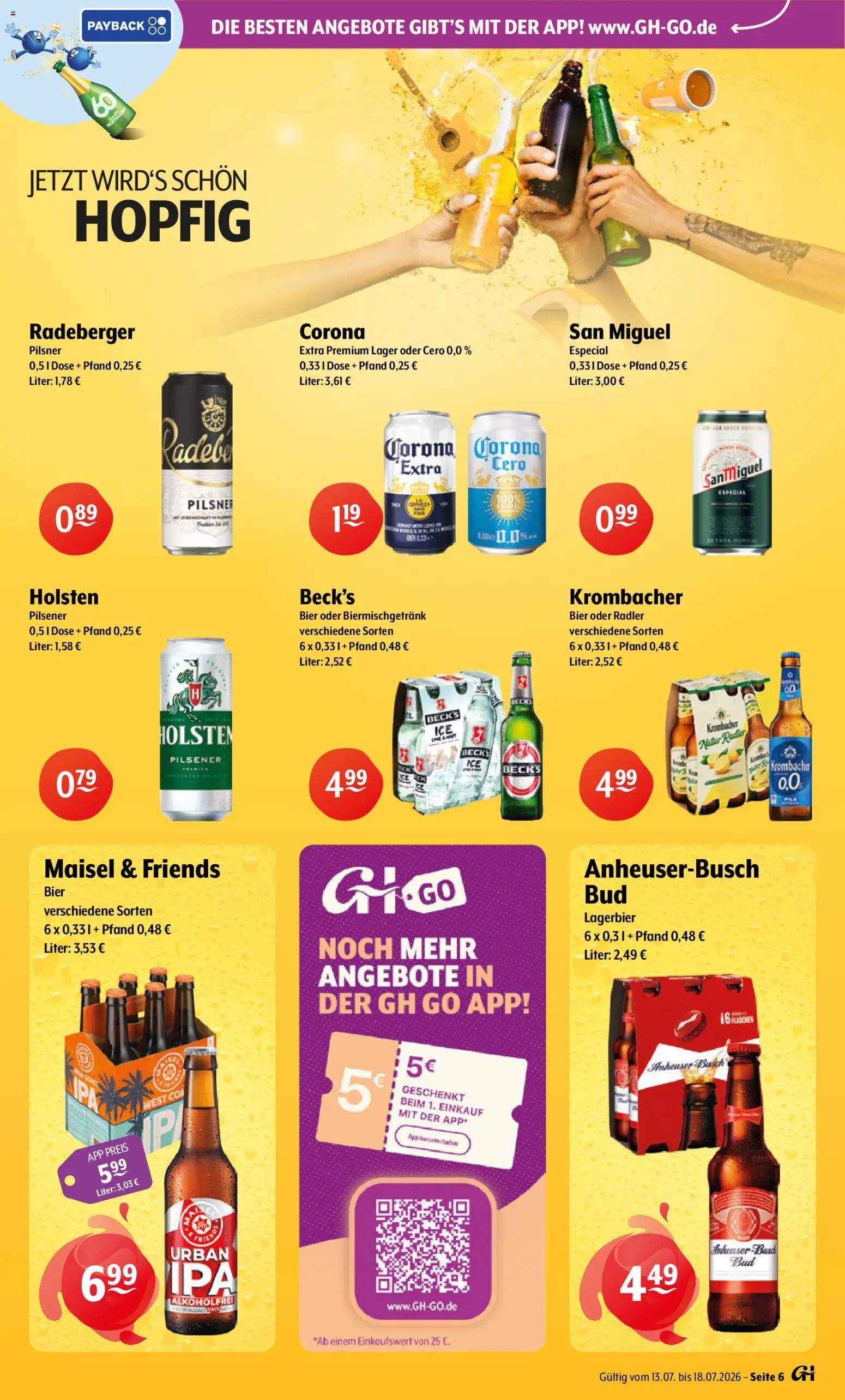 Getränke Hoffmann - Brandenburg – gültig ab 13.07.2026 | Seite: 6 | Produkte: Bier, Holsten, Radler, Krombacher
