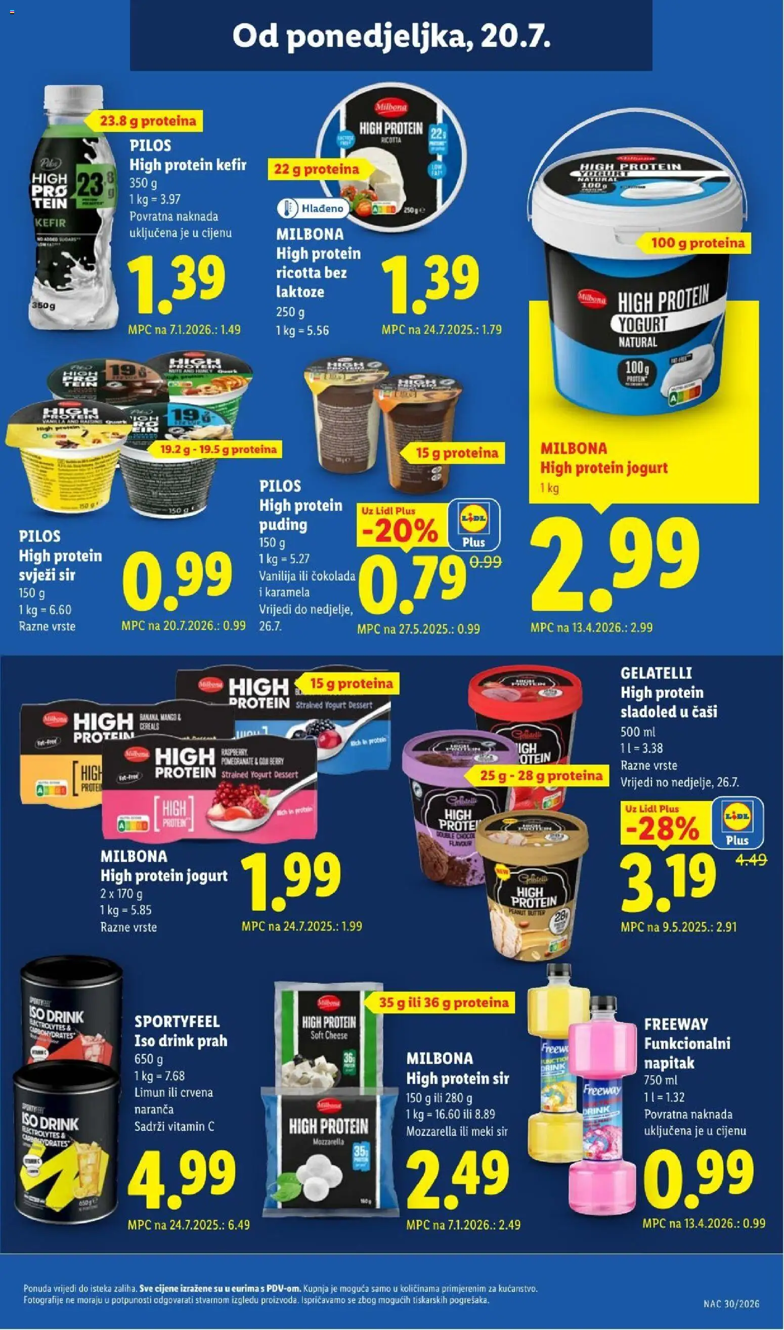 Lidl katalog | vrijedi od 20.07.2026 | Stranica: 17 | Proizvodi: Protein, Protein puding, Sir, Čokolada
