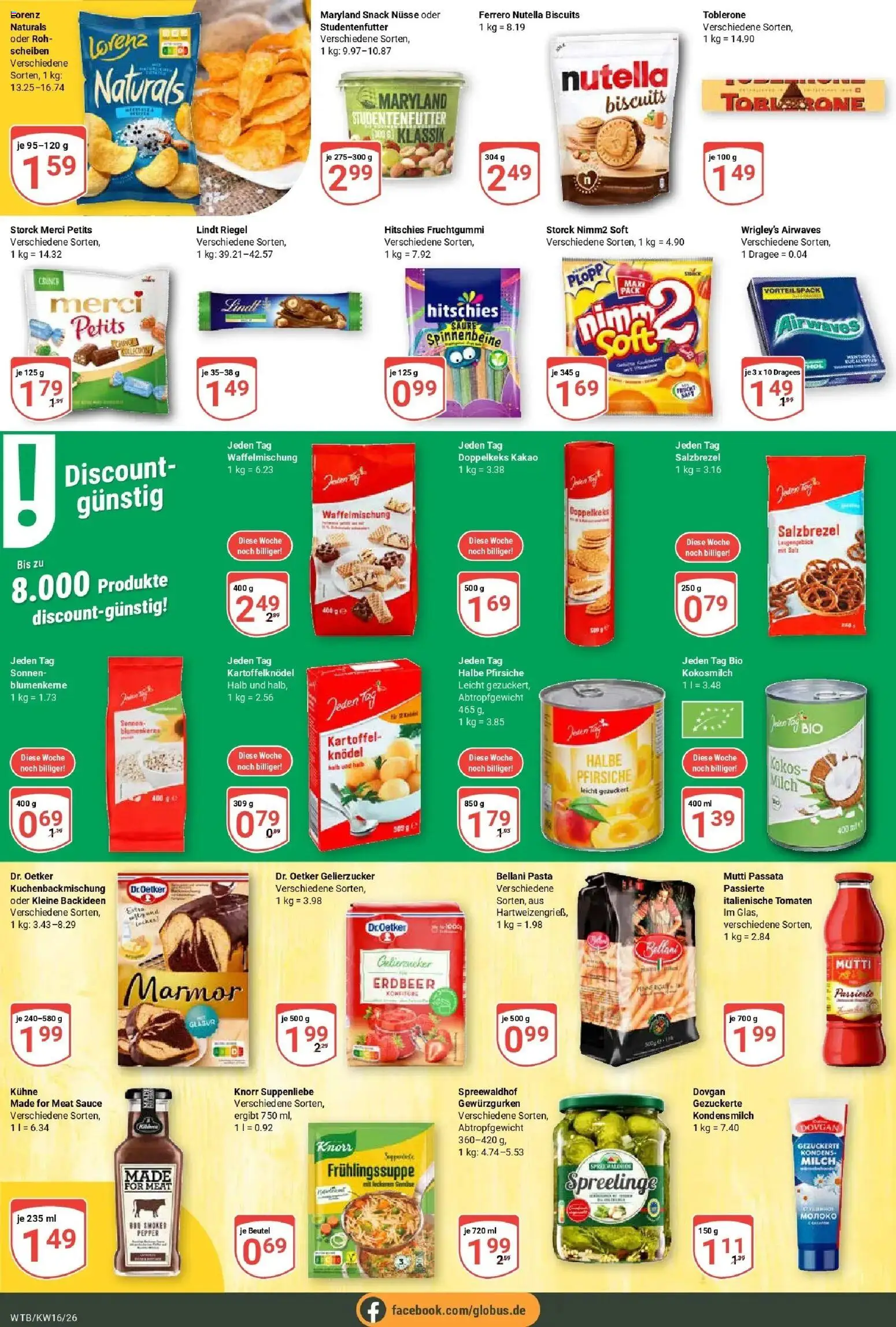 Globus Prospekt Wächtersbach	 – gültig ab 12.04.2026 | Seite: 16 | Produkte: Merci, Tomaten, Knorr, Pasta