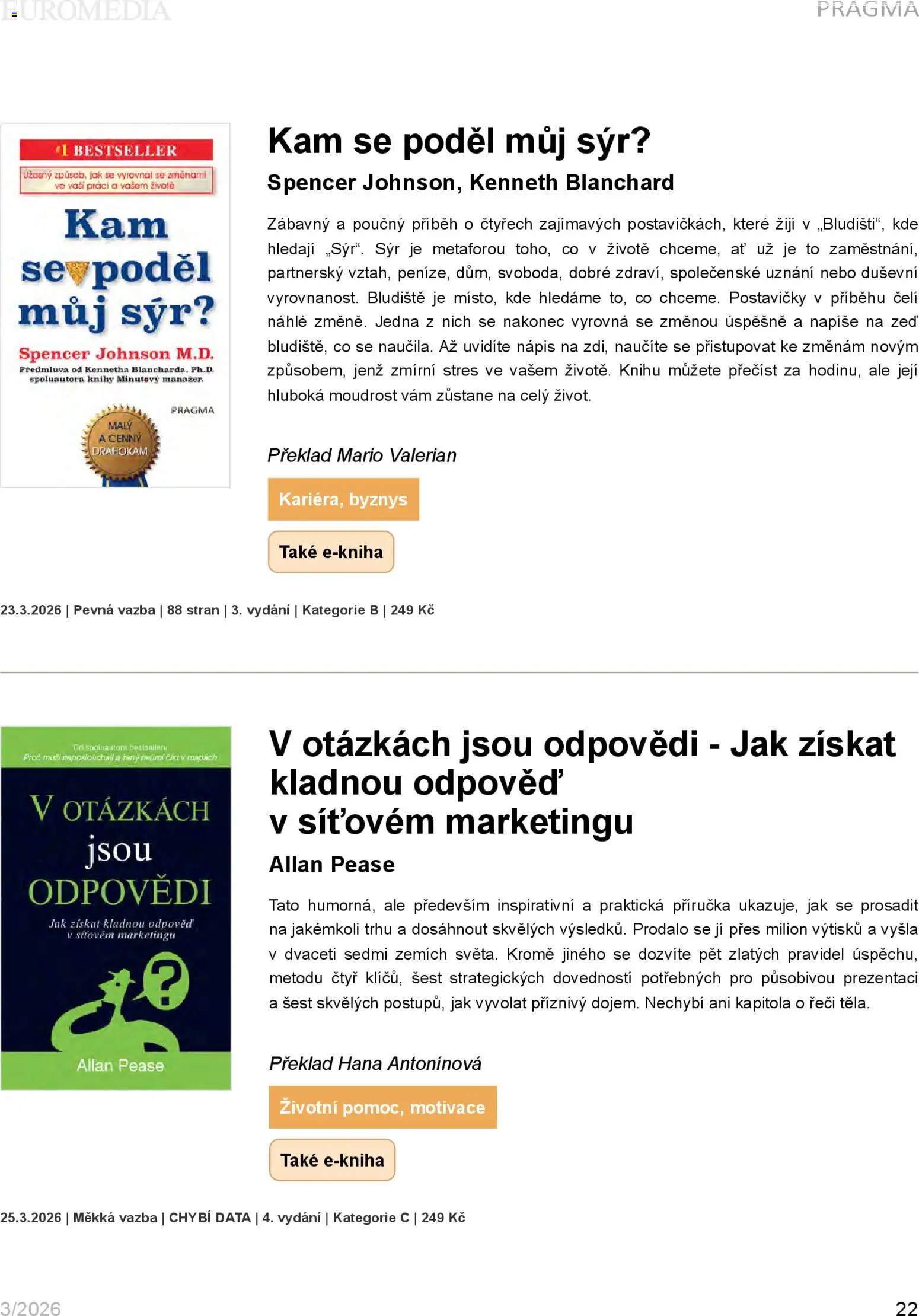 Knižní klub leták - Březen 2026 od 01.03.2026 | Strana: 23 | Produkty: Sýr