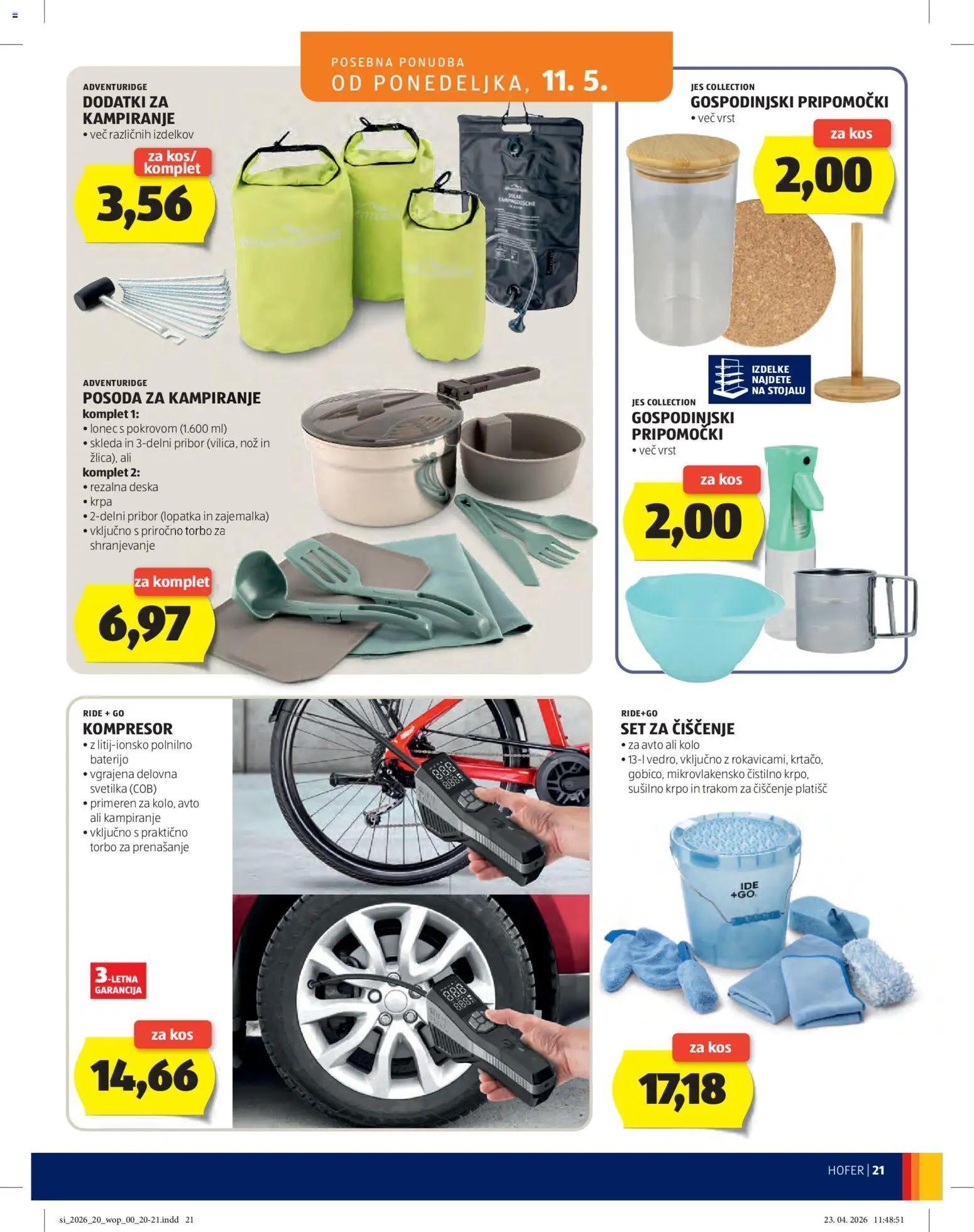 Hofer SI katalog | vrijedi od 06.05.2026 | Stranica: 21 | Proizvodi: Krpa, Nož, Kompresor