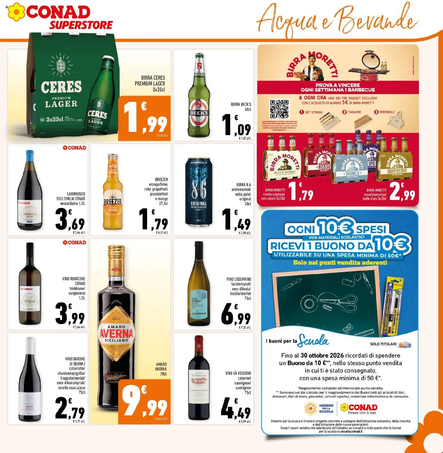 Volantino Conad del 07/10/2026 | Pagina: 21 | Prodotti: Birra Beck's, Libri, Birra Moretti, Amaro