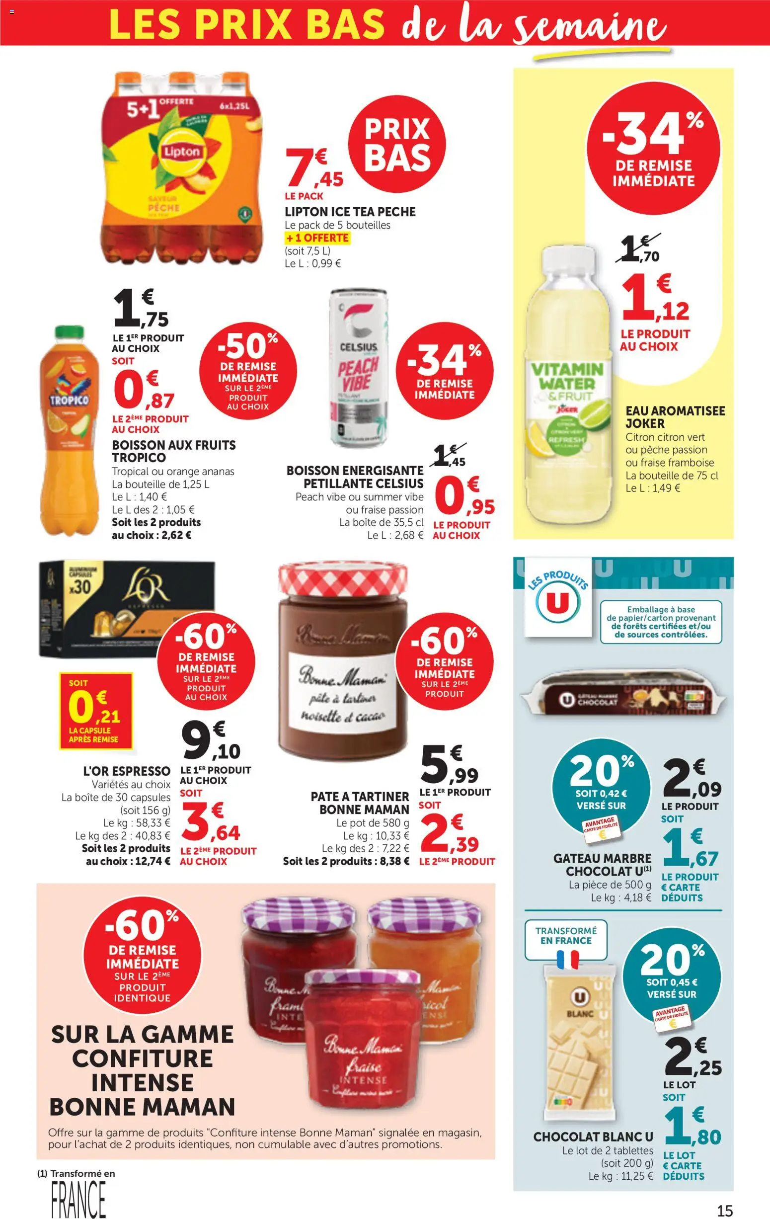 {H1} | Page: 15 | Produits: Citron vert, Base, Chocolat, Ananas