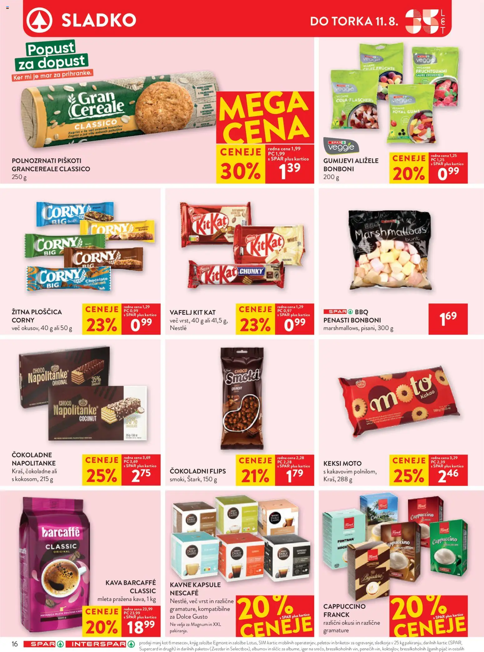Novi Spar katalog ponudbe – veljaven od 05.08.2026 | Stran: 22 | Izdelki: Keksi, Bonboni, Kavne kapsule, Kava