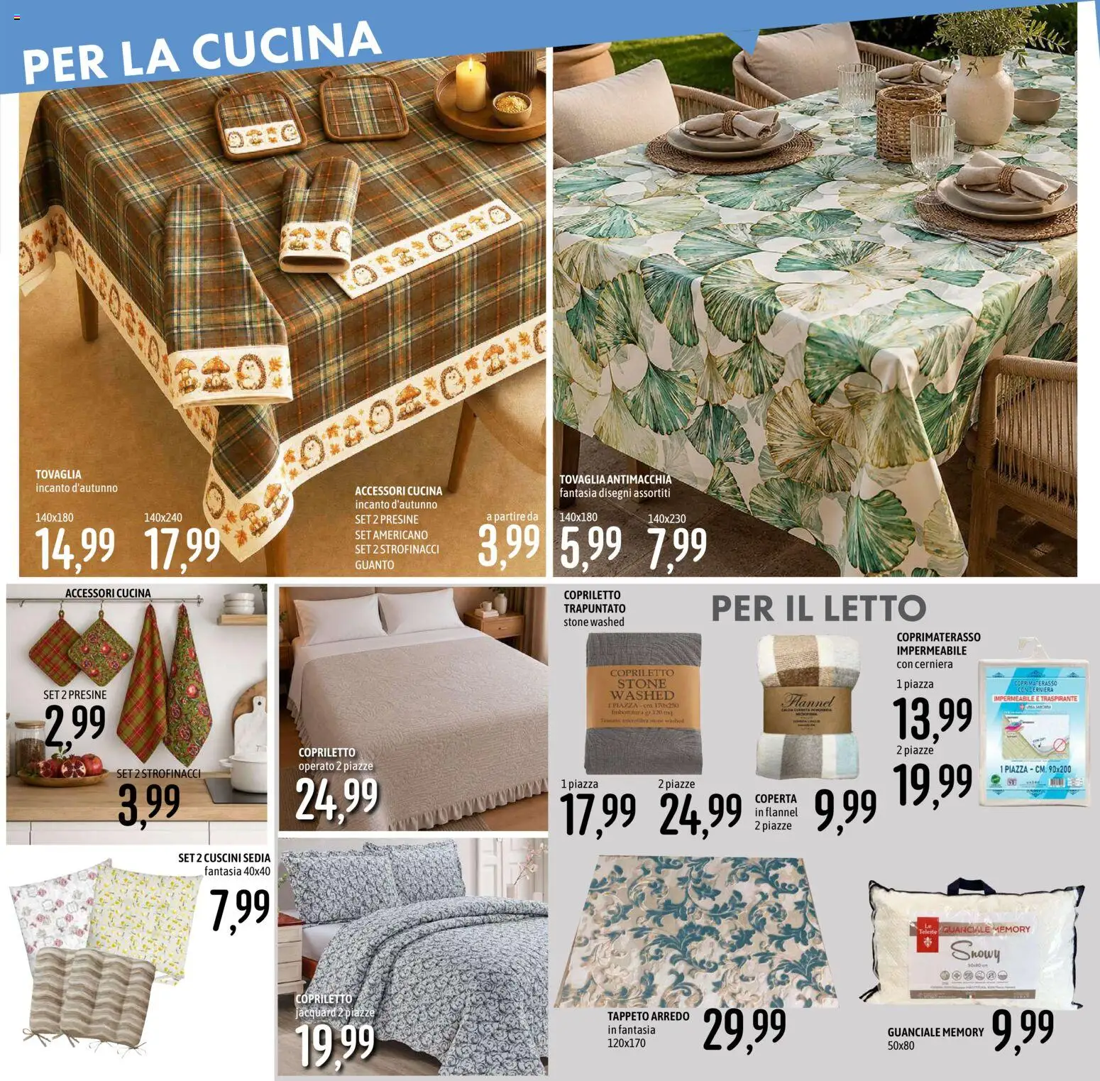 Volantino Emisfero del 10/09/2026 | Pagina: 33 | Prodotti: Letto, Tovaglia, Sedia, Guanciale