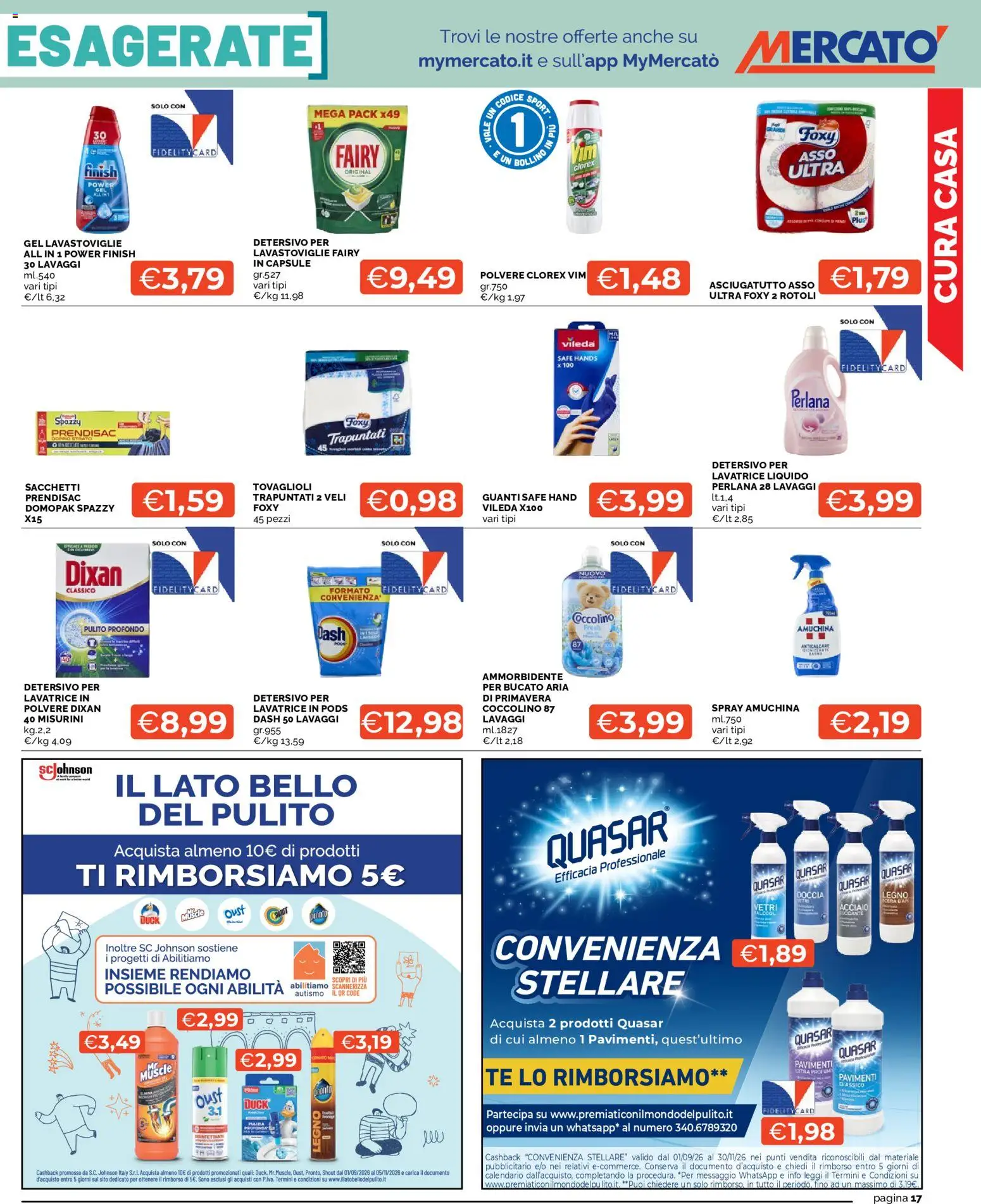 Volantino Mercatò del 12/10/2026 | Pagina: 17 | Prodotti: Ammorbidente, Guanti, Doccia, Profumo