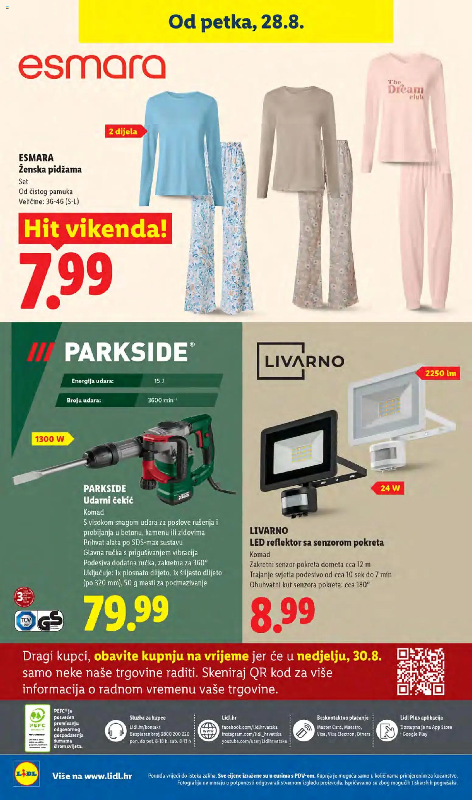 Lidl katalog | vrijedi od 24.08.2026 | Stranica: 66 | Proizvodi: Reflektor, Led, Ženska pidžama, Parkside
