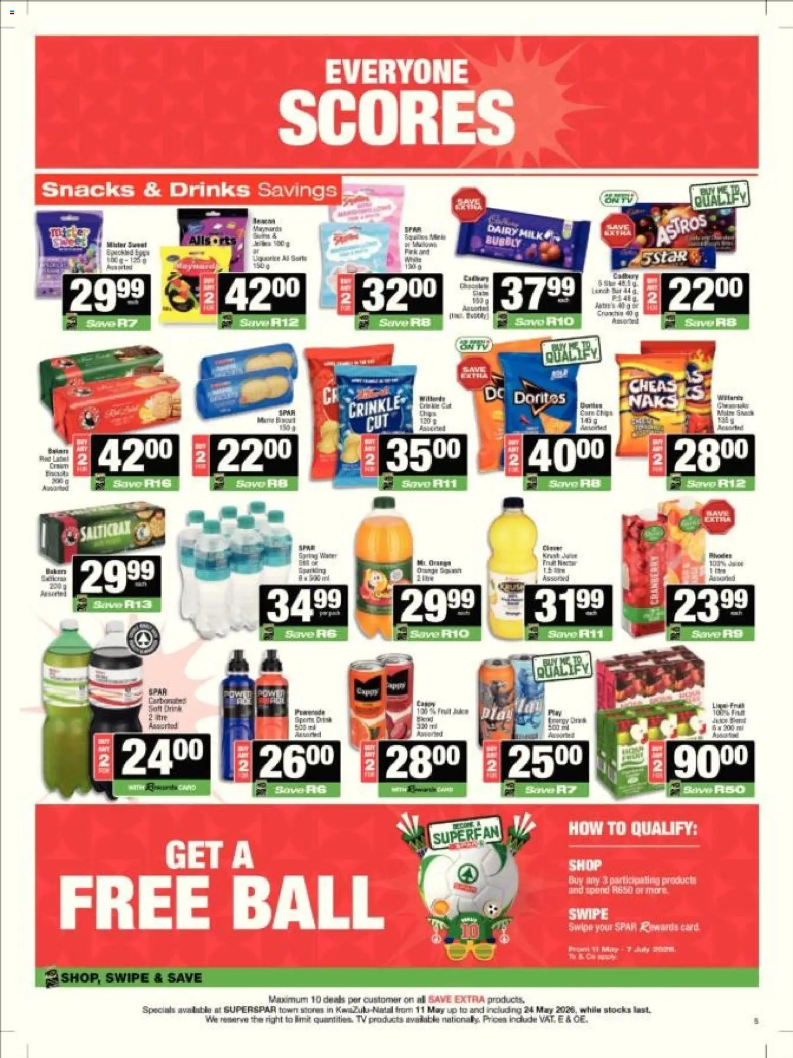 New Superspar catalogue – valid from 11.05.2026 | Page: 5 | Products: TV, Milk, Snacks