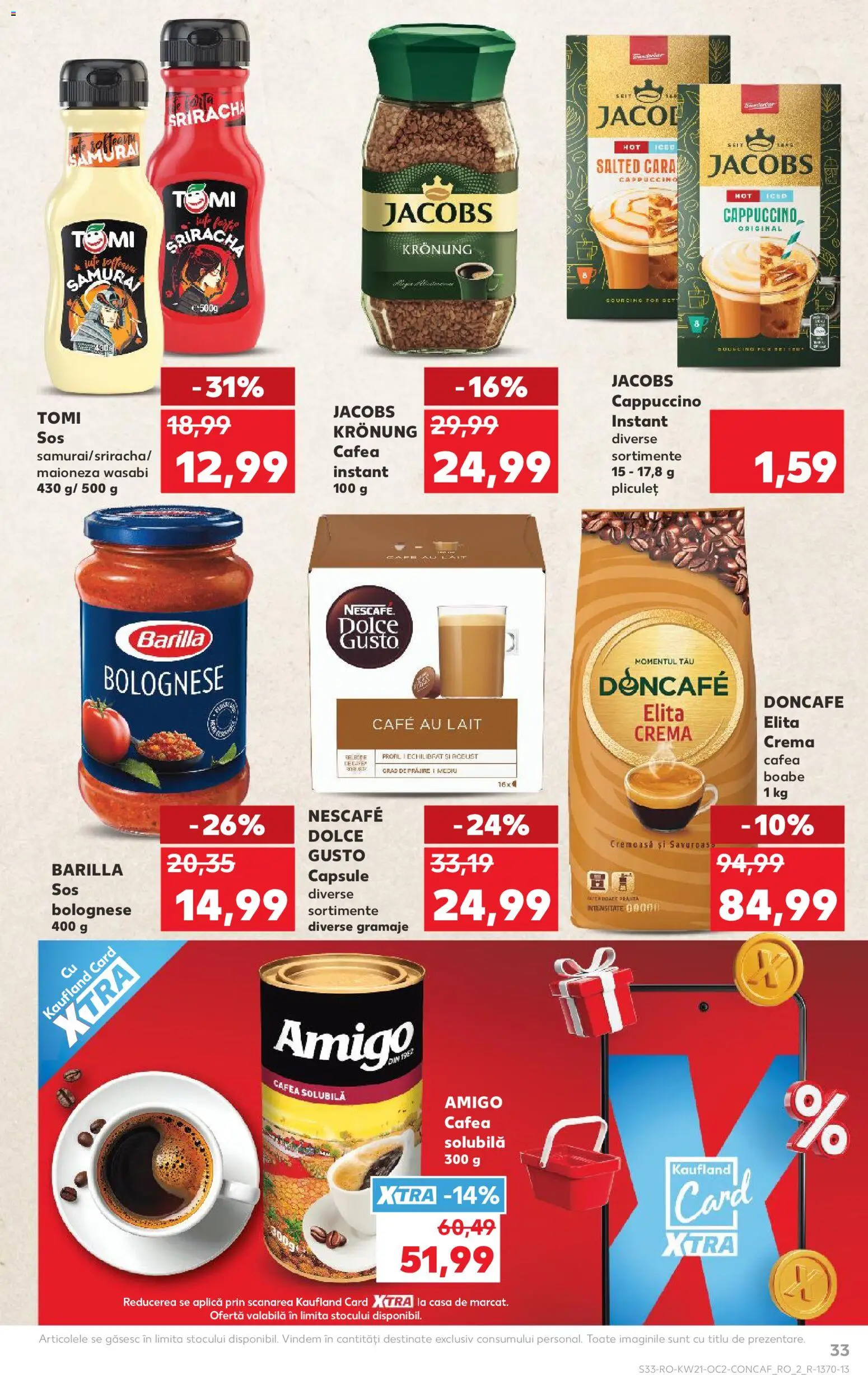 Noul catalog Kaufland – valabil de la 20.05.2026 | Pagină: 33 | Produse: Köpek çiti, Cremă, Cafea, Sos