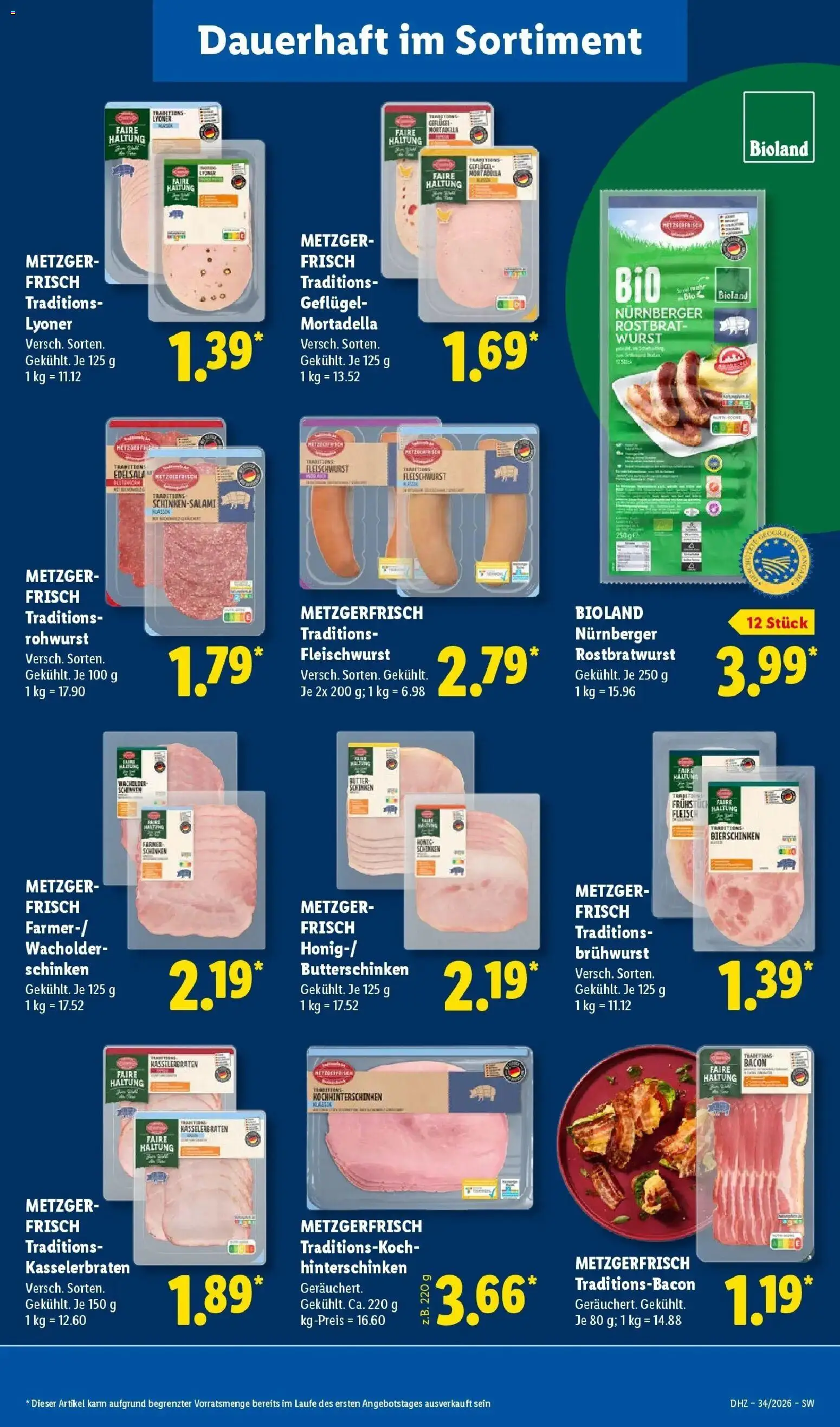 Lidl Prospekt Weikersheim (ab 17.08.2026) zum Blättern » Angebote | Seite: 23 | Produkte: Butter, Wurst, Schinken