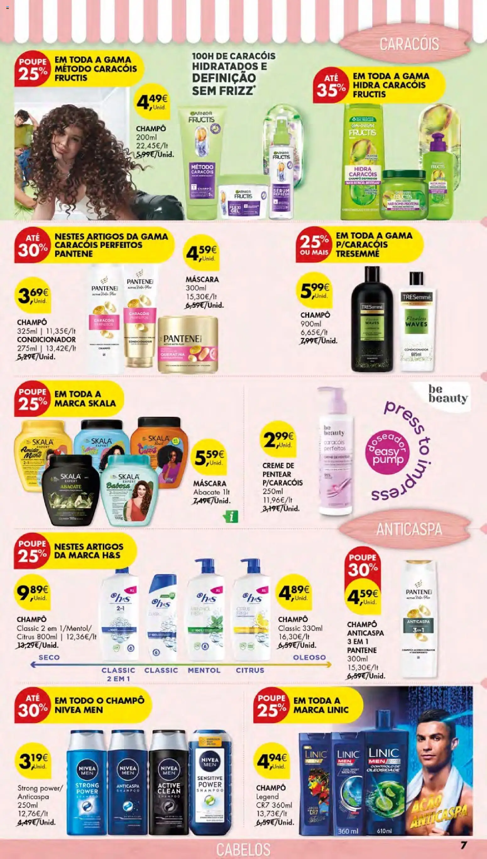 Pingo Doce Especial Beleza 2026 Açores │ válido de 23/07/2026 | Página: 7 | Produtos: Shampoo, Condicionador, Sérum, Proteina