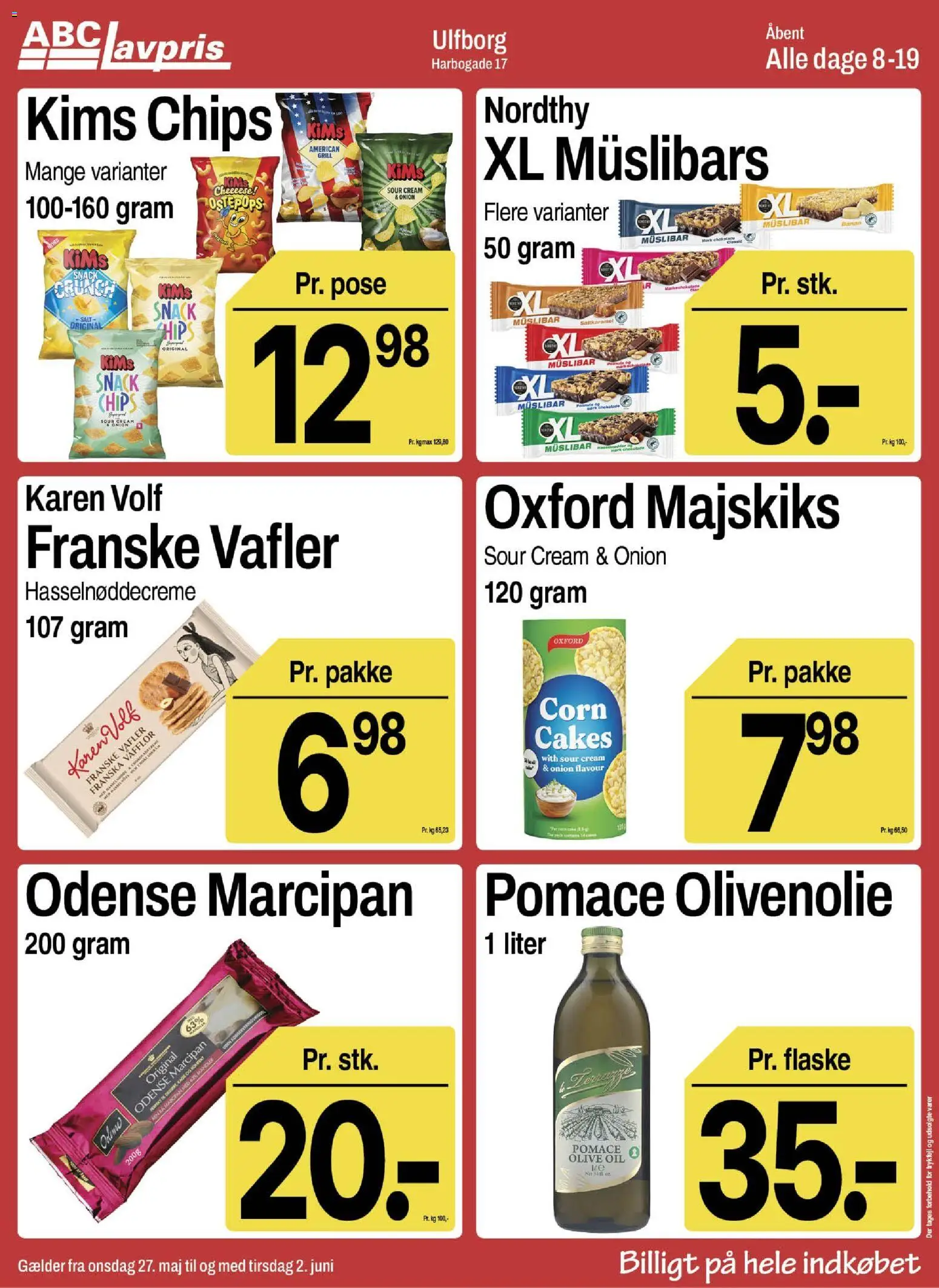 Abc Lavpris tilbudsavis – gyldig fra 27.05.2026 | Side: 10 | Produkter: Chokolade, Marcipan, Olivenolie, Grill
