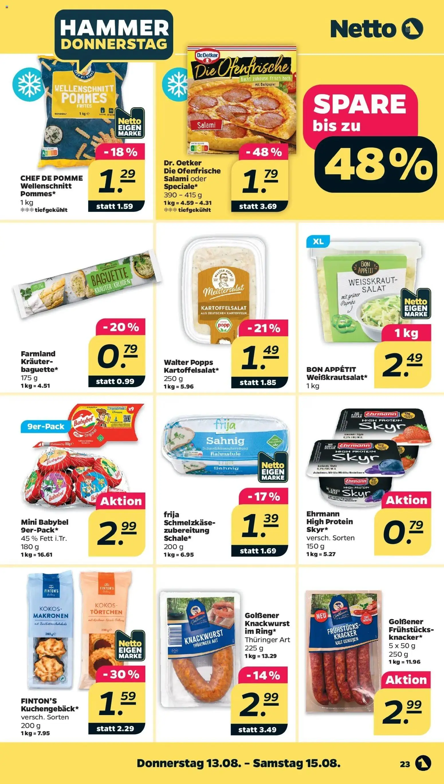 Netto - Netto APS : Wochenangebote ab 10.08.2026 → Angebote nächste Woche | Seite: 27 | Produkte: Pommes, Skyr, Paprika, Salami