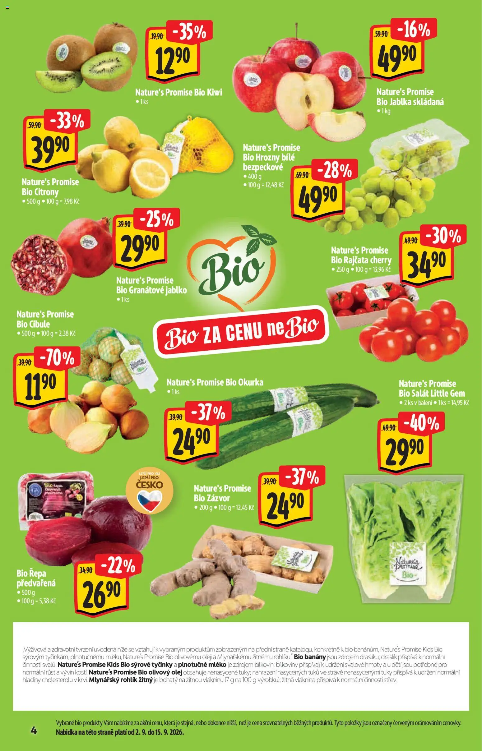 Albert katalog - Supermarket - Bio od 02.09.2026 | Strana: 4 | Produkty: Olej, Salát, Tyčinky, Citróny