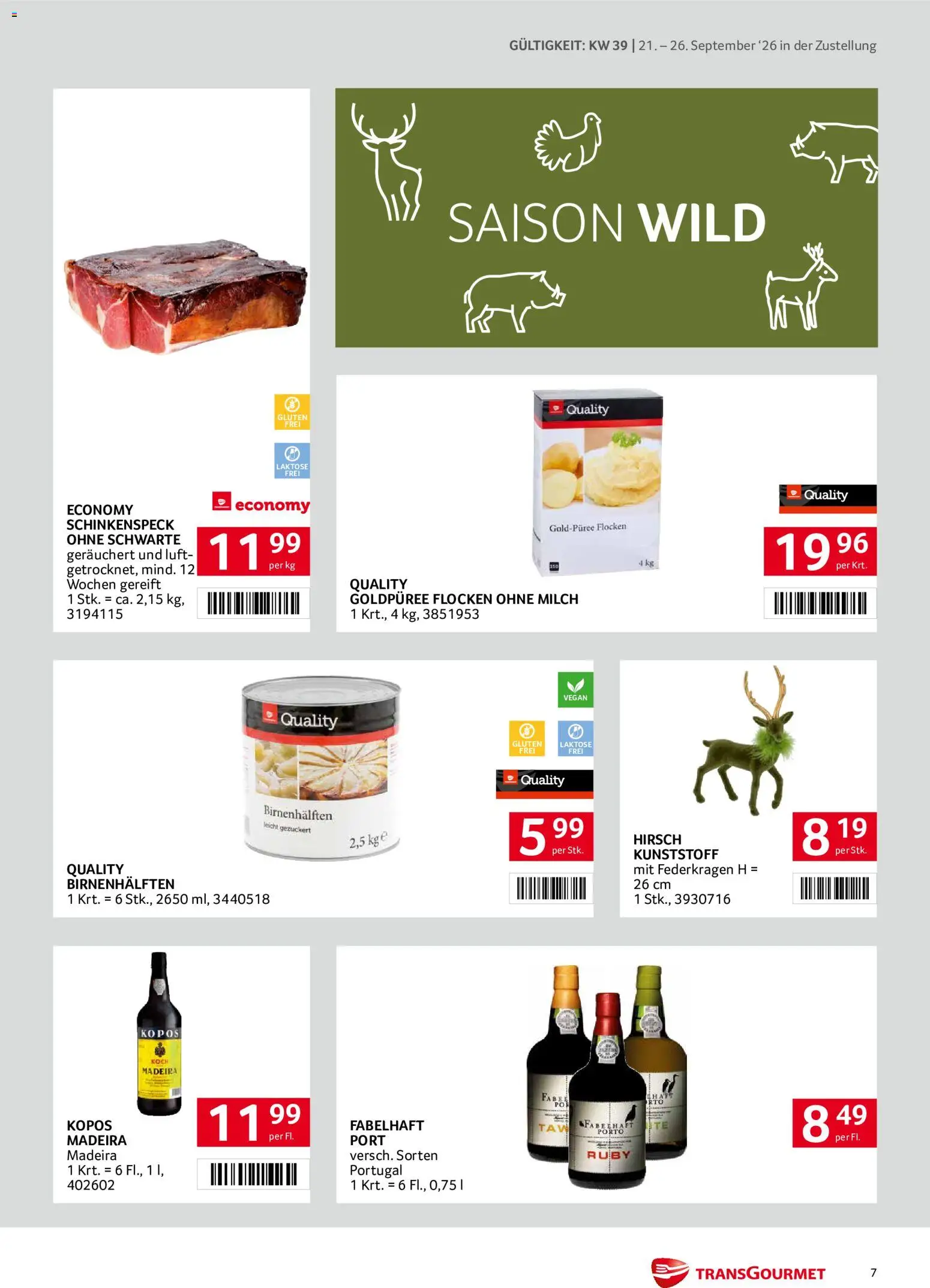 Transgourmet Zustellaktion gültig ab 20.09.2026 | Seite: 7 | Produkte: Flocken, Milch
