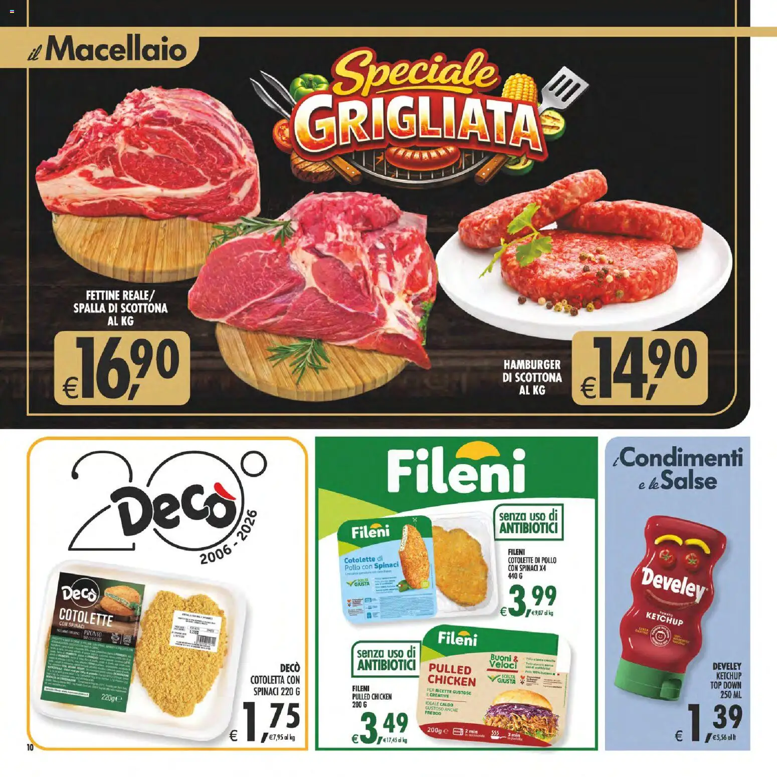 Volantino Decò del 28.04.2026 | Pagina: 10 | Prodotti: Ketchup, Top, Spinaci, Hamburger