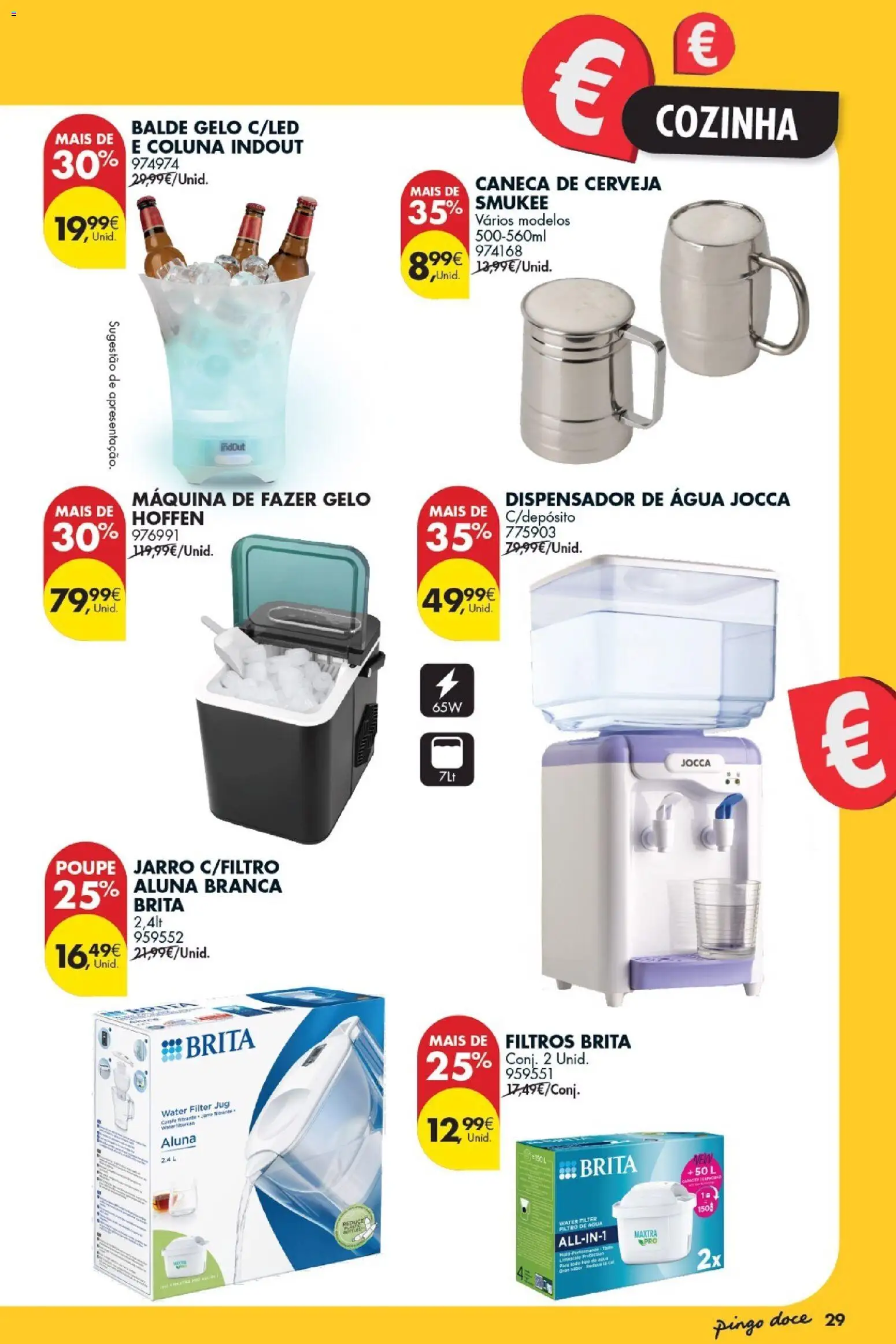 Pingo Doce Bazar Grandes Oportunidades │ válido de 21/07/2026 | Página: 29 | Produtos: Agua, Balde, Filtro de água, Cerveja