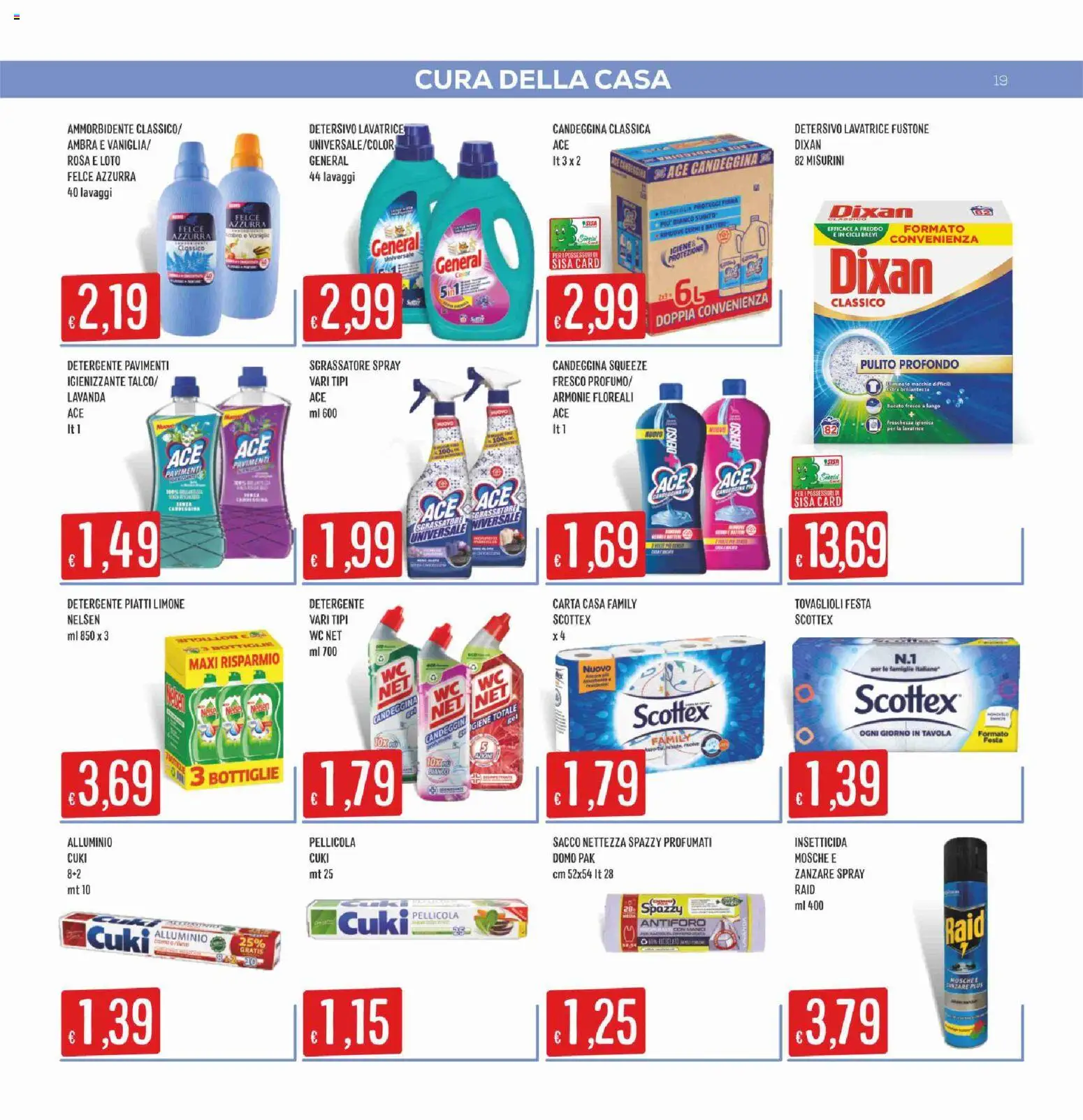 Volantino SISA del 14.05.2026 | Pagina: 19 | Prodotti: Candeggina, Limone, Lavatrice, WC