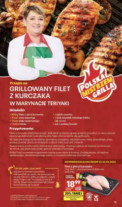 Pogląd oferty "Delikatesy Centrum gazetka" - ważna od 18.06.2026 | Strona: 15 | Produkty: Piersi, Mięso, Olej, Filet z piersi kurczaka