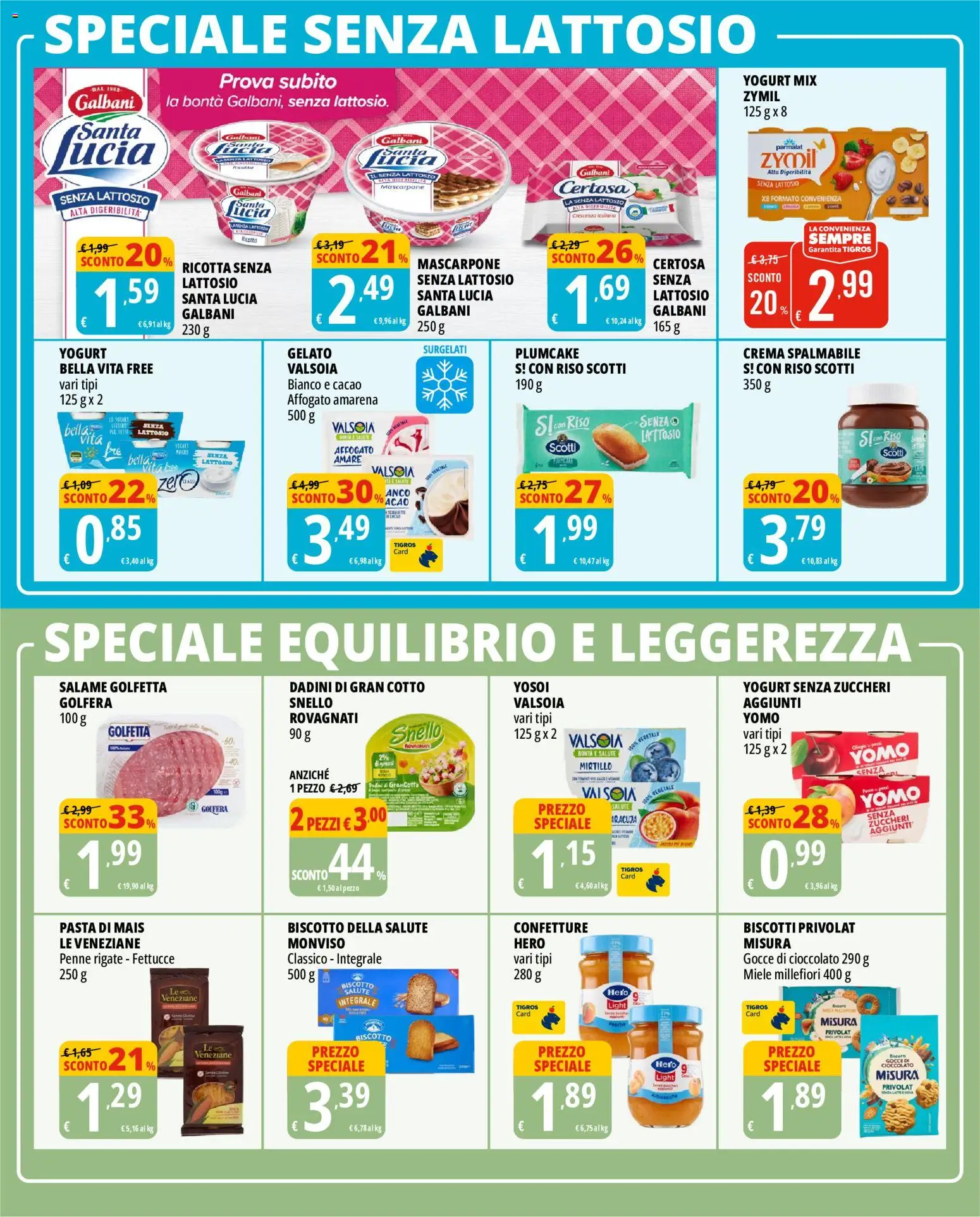 Volantino Tigros del 02/09/2026 | Pagina: 17 | Prodotti: Biscotti, Pasta, Ricotta, Mais