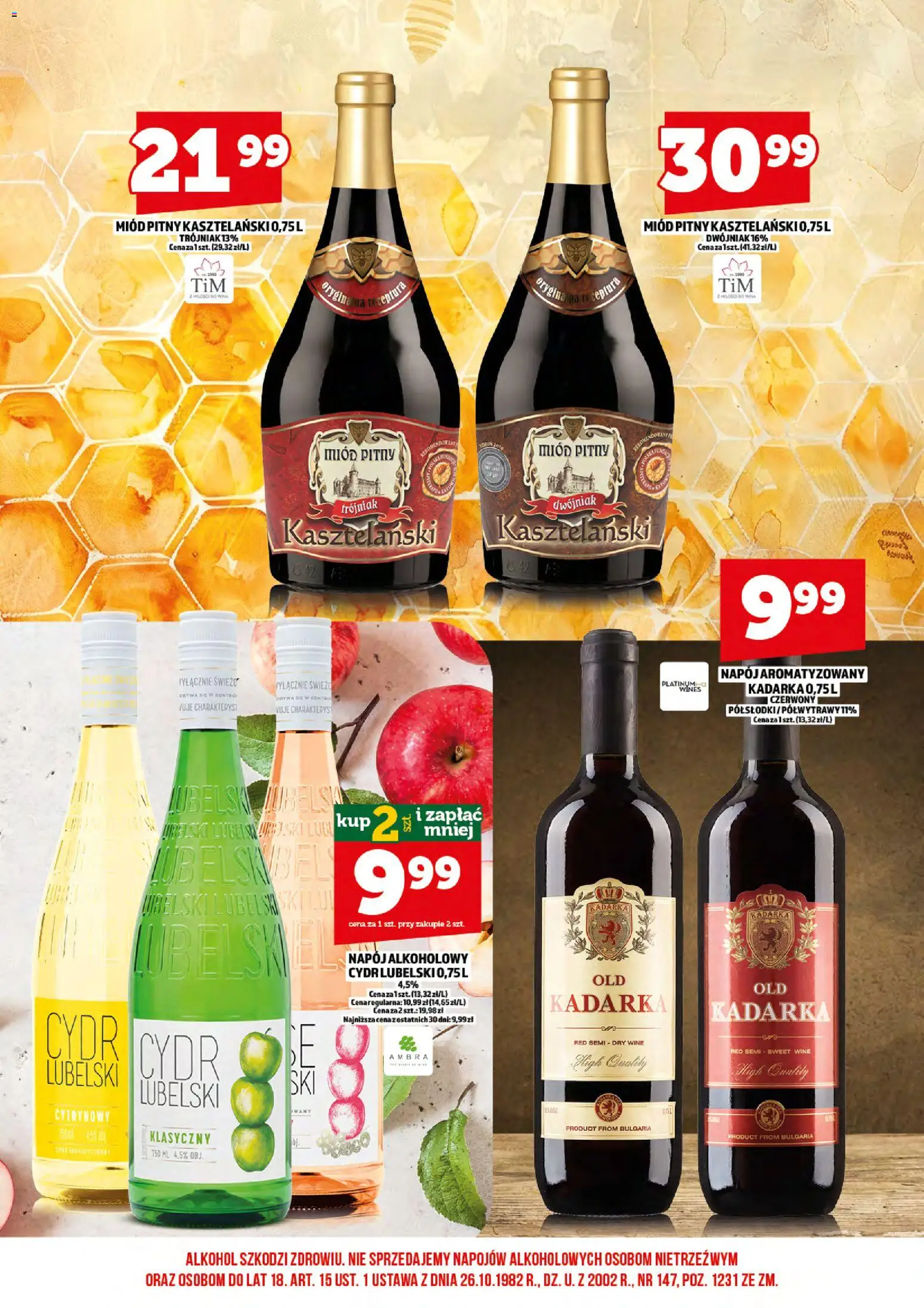 Topaz gazetka alkoholowa od 16.09.2026 | Strona: 14 | Produkty: Miód, Miód pitny, Cydr Lubelski, Alkohol