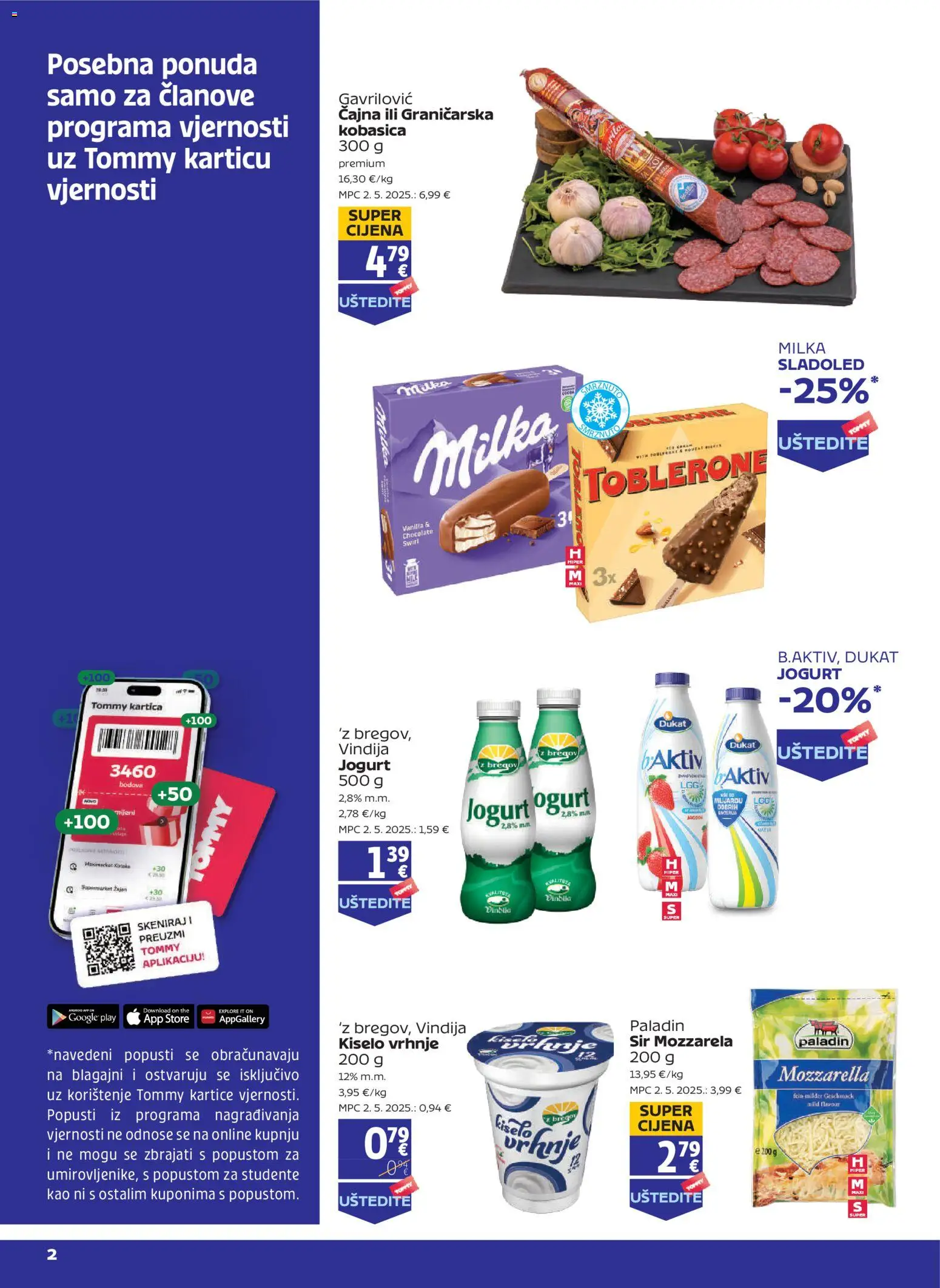 Tommy katalog | vrijedi od 13.08.2026 | Stranica: 1 | Proizvodi: Mozzarella, Sir, Kiselo vrhnje, Sladoled