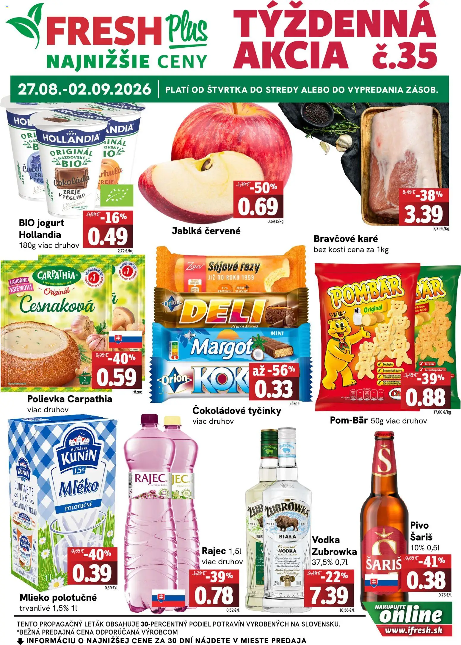 Nové Fresh akcie – leták je platný od 27.08.2026 | Strana: 1