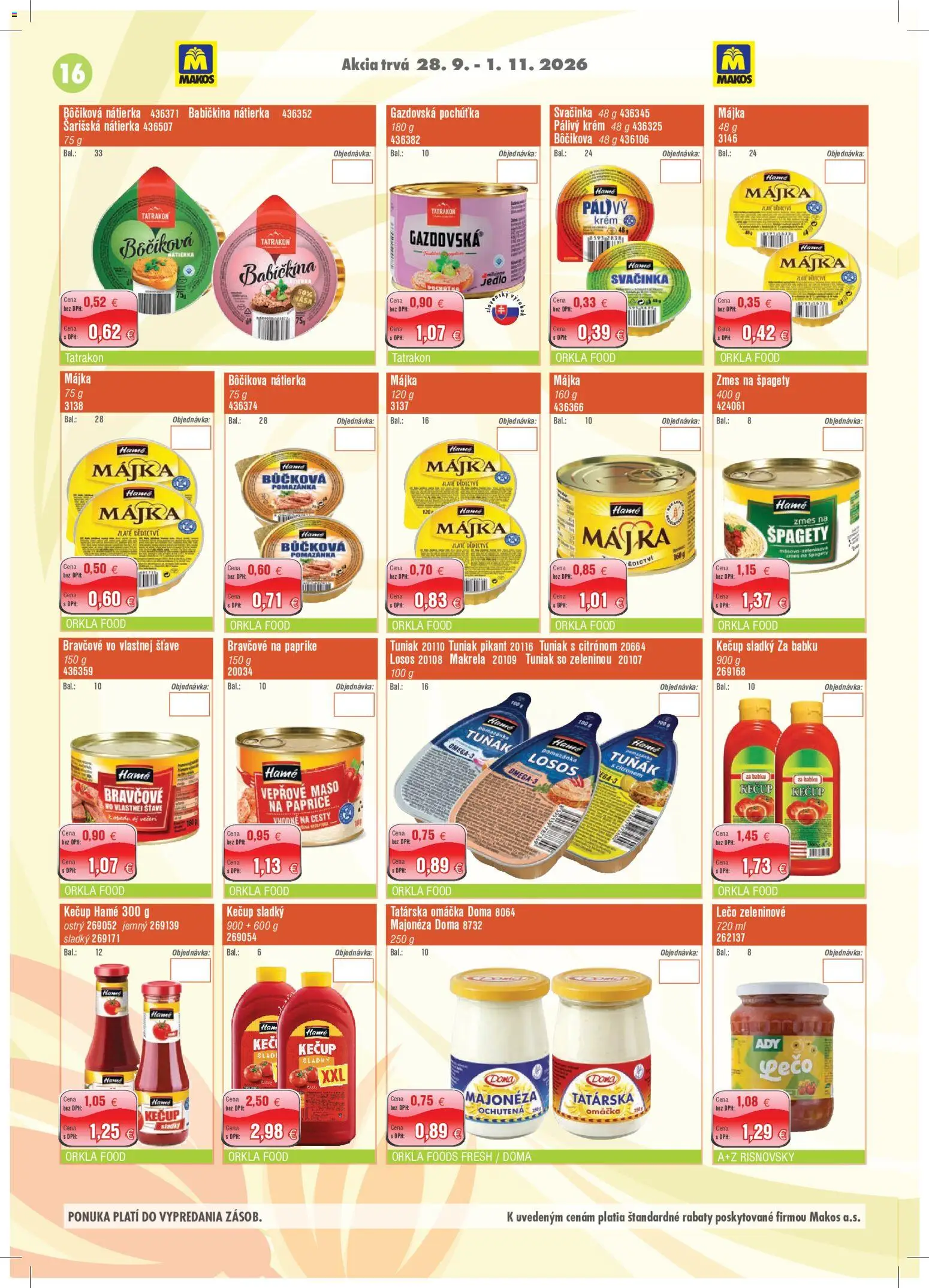 Nové Makos akcie – leták je platný od 28.09.2026 | Strana: 16 | Produkty: Losos, Omega 3, Omega, Krém