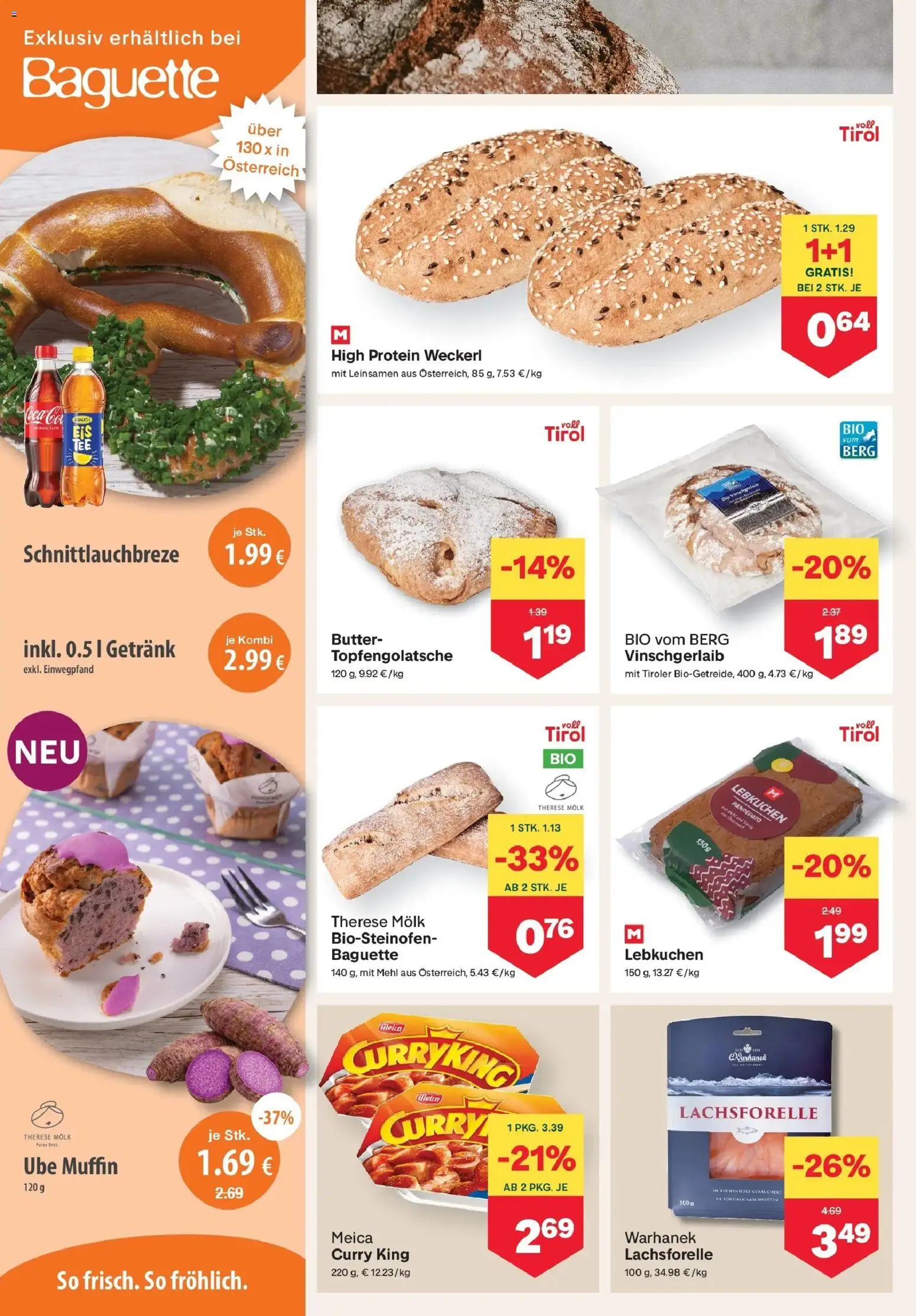 MPREIS St.Gallenkirch von 08.10.2026 - Aktuelle Angebote | Seite: 4 | Produkte: Baguette, Mehl, Butter, Brot