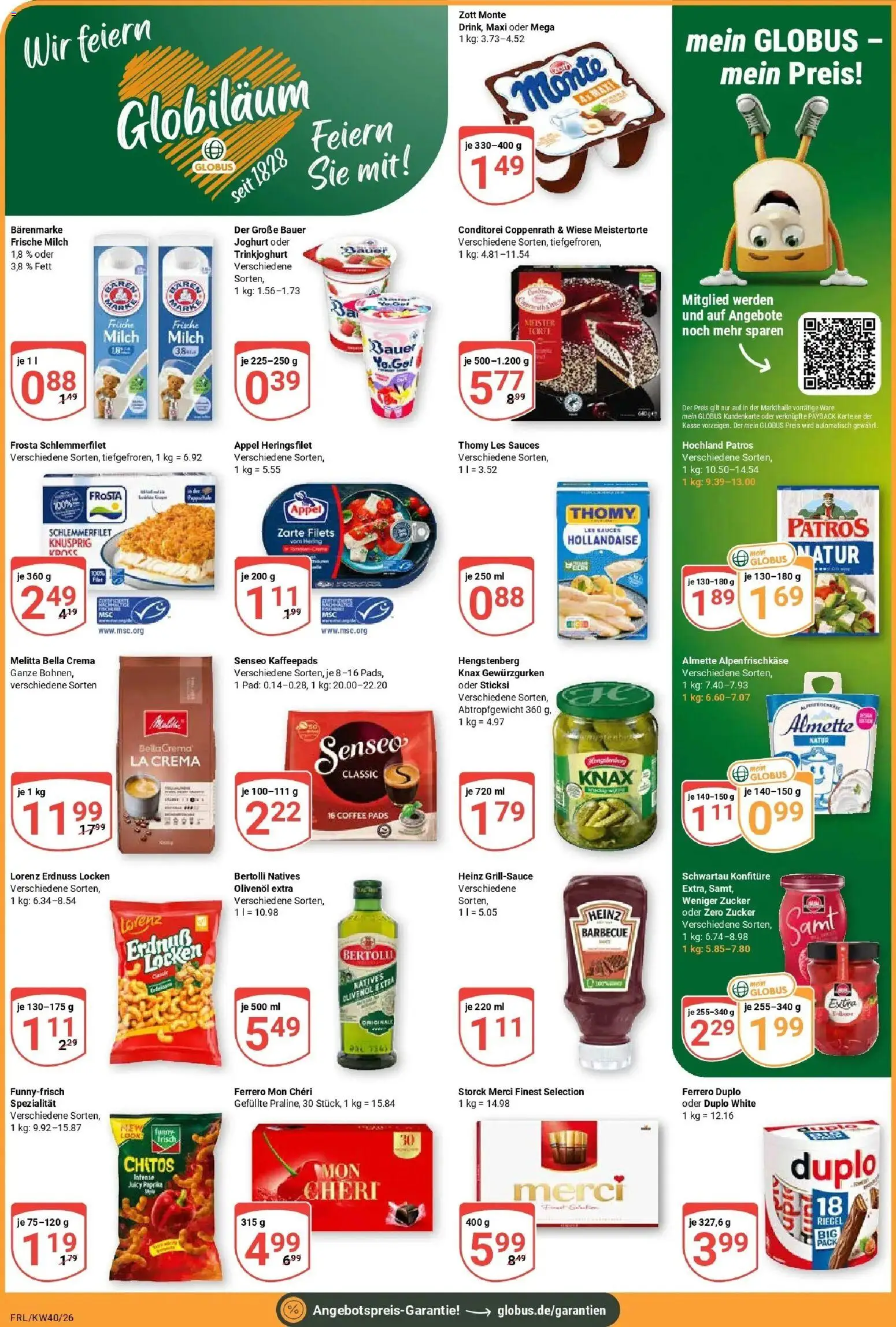 Globus Prospekt Freilassing (ab 28.09.2026) » Angebote online | Seite: 2 | Produkte: Kaffeepads, Thomy les sauces, Milch, Ferrero duplo