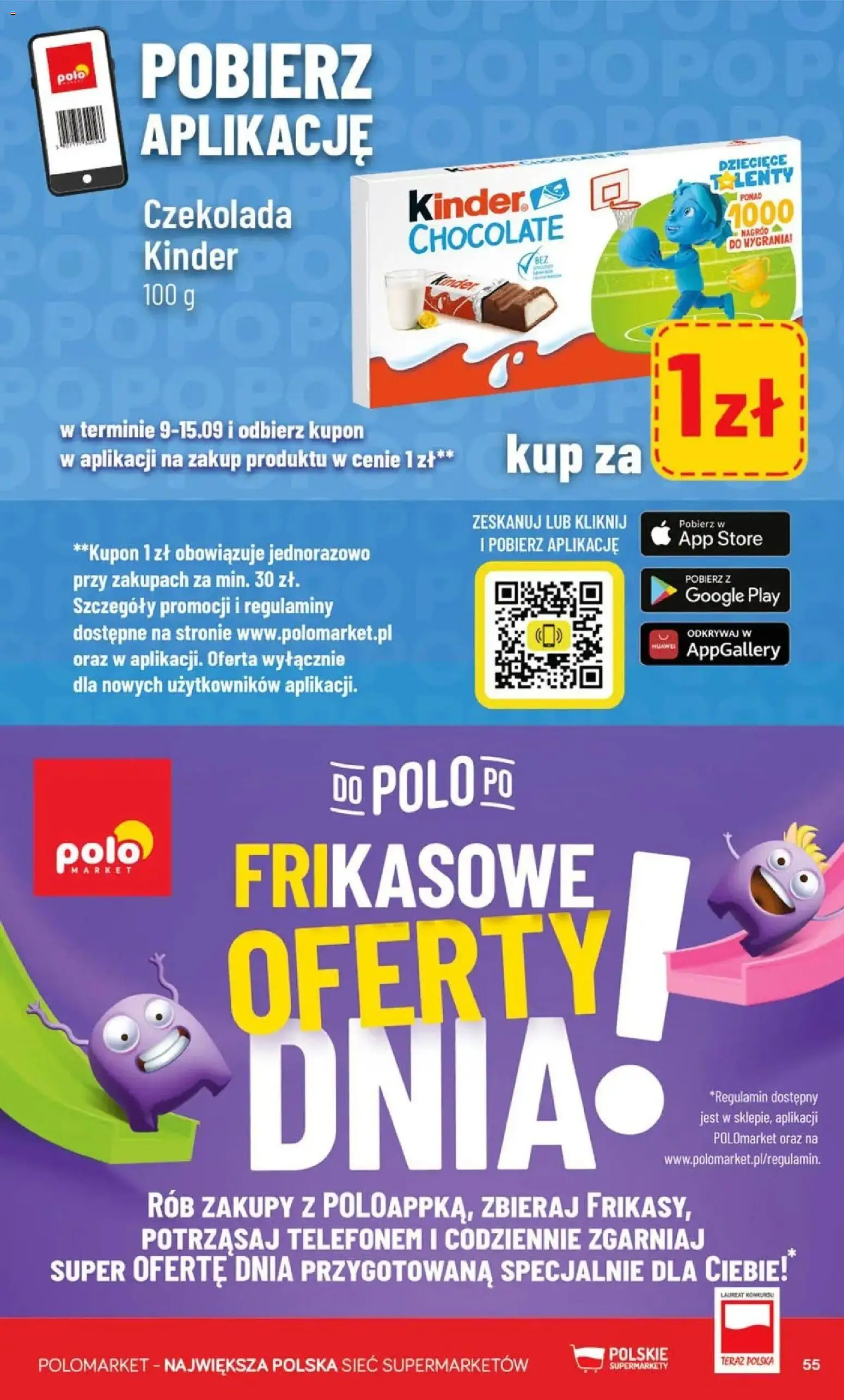 Nowa POLOmarket gazetka od jutra 09.09.2026 | Strona: 55 | Produkty: Czekolada