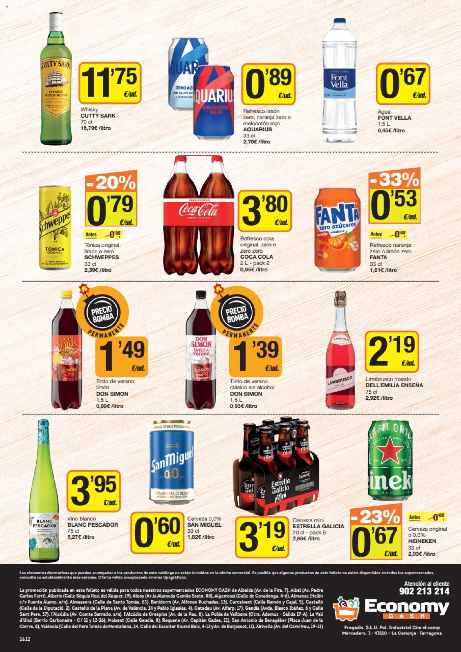 Economy Cash folleto │ válido desde el 30/07/2026 | Página: 8 | Productos: Vino, Whisky, Melocotón rojo, Σπανάκι