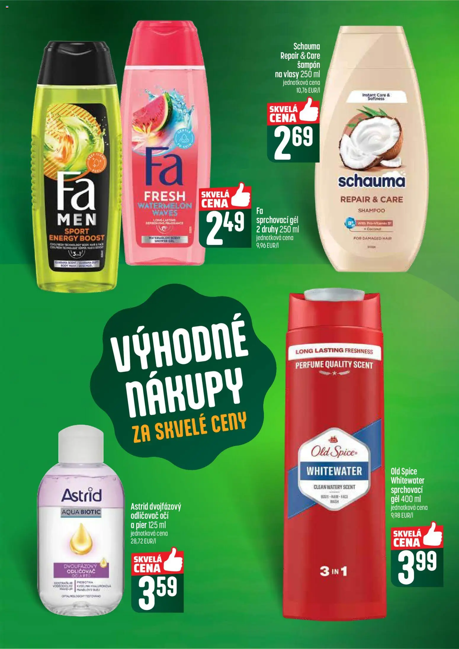 Nové COOP Jednota akcie – leták je platný od 07.05.2026 | Strana: 56 | Produkty: Old Spice, Šampón, Odličovač, Odličovač očí