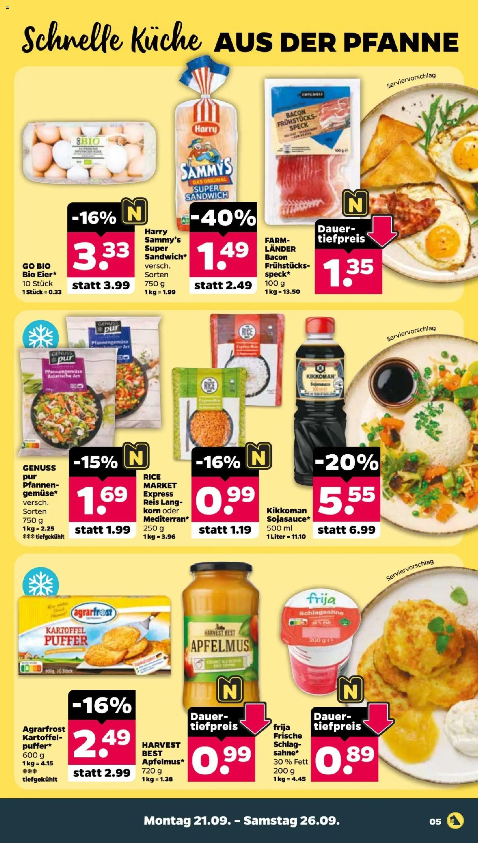 Netto Prospekt – gültig ab 21.09.2026 | Seite: 5 | Produkte: Schlagsahne, Küche, Reis, Apfelmus