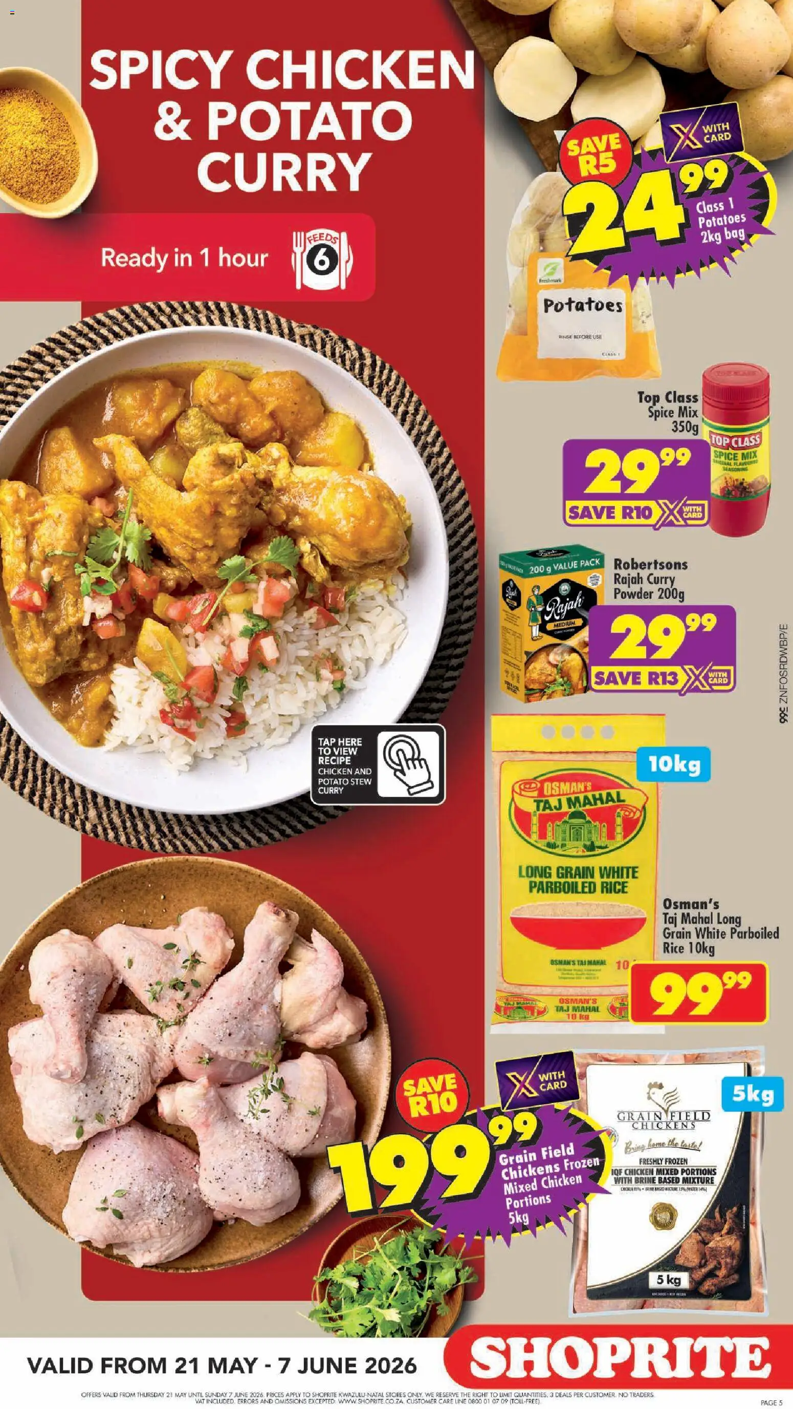 New Shoprite catalogue – valid from 21.05.2026 | Page: 5 | Products: Bag, Powder, Tap, Curry powder