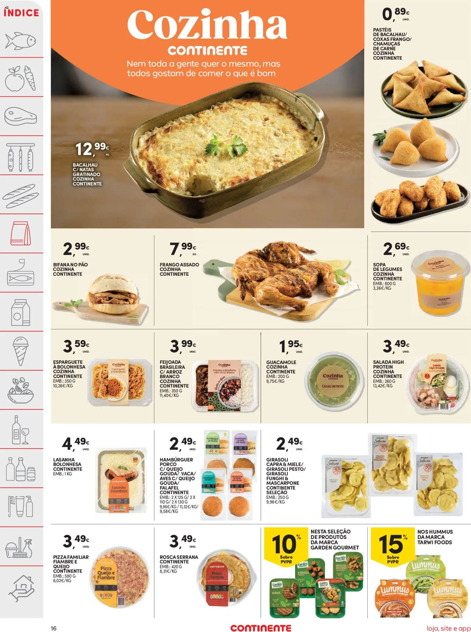 Continente folheto │ válido de 14.04.2026 | Página: 16 | Produtos: Bacalhau, Pão, Natas, Salada